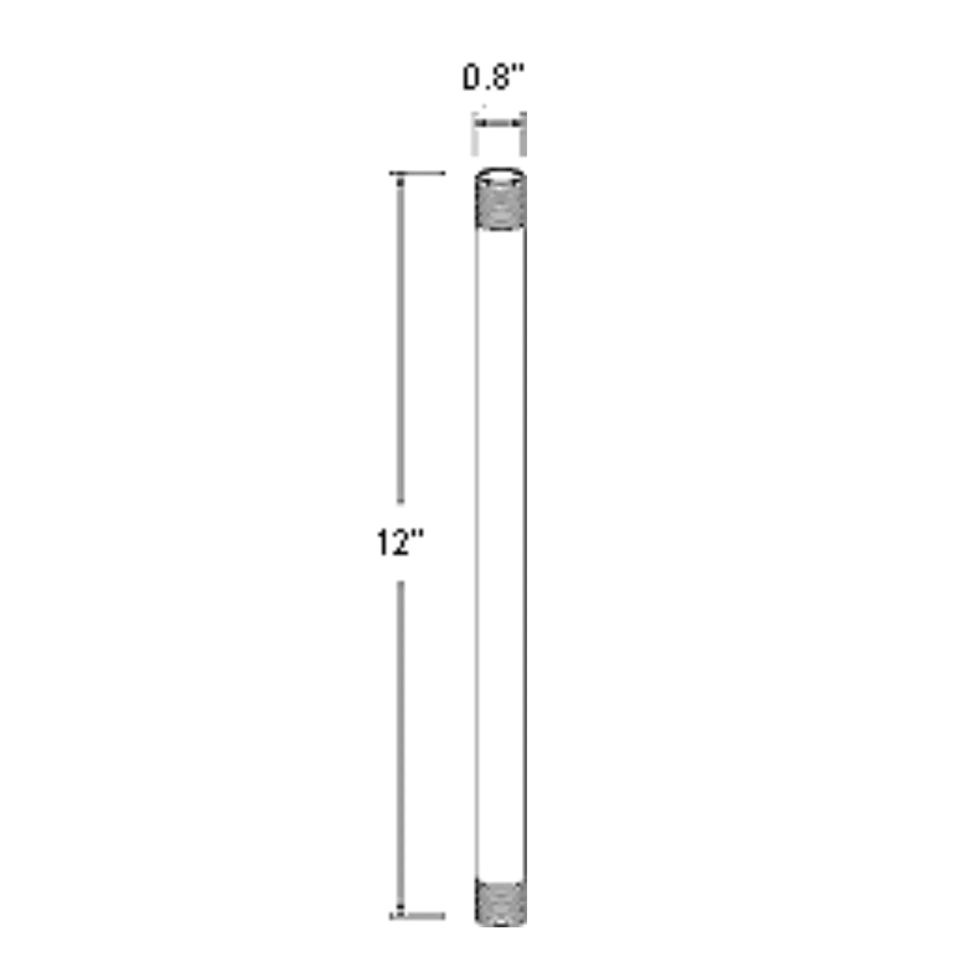 12" Steel Mounting Stem - Black