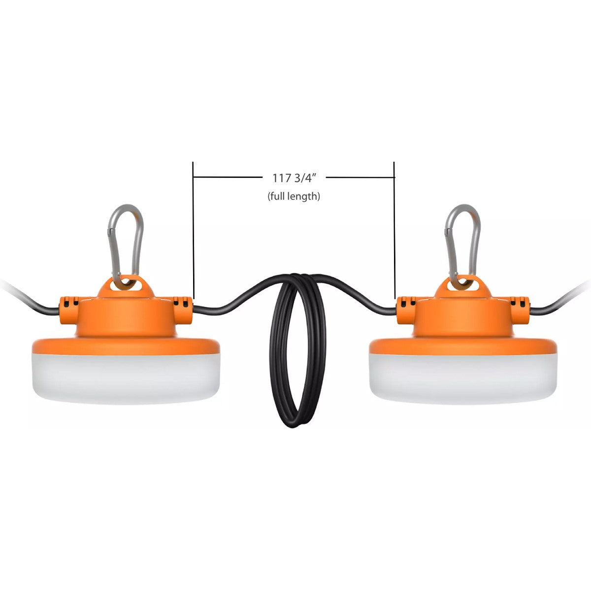50ft Construction LED String Light For Jobsite, 8000 Lumens, Plug & Hooks - Bees Lighting