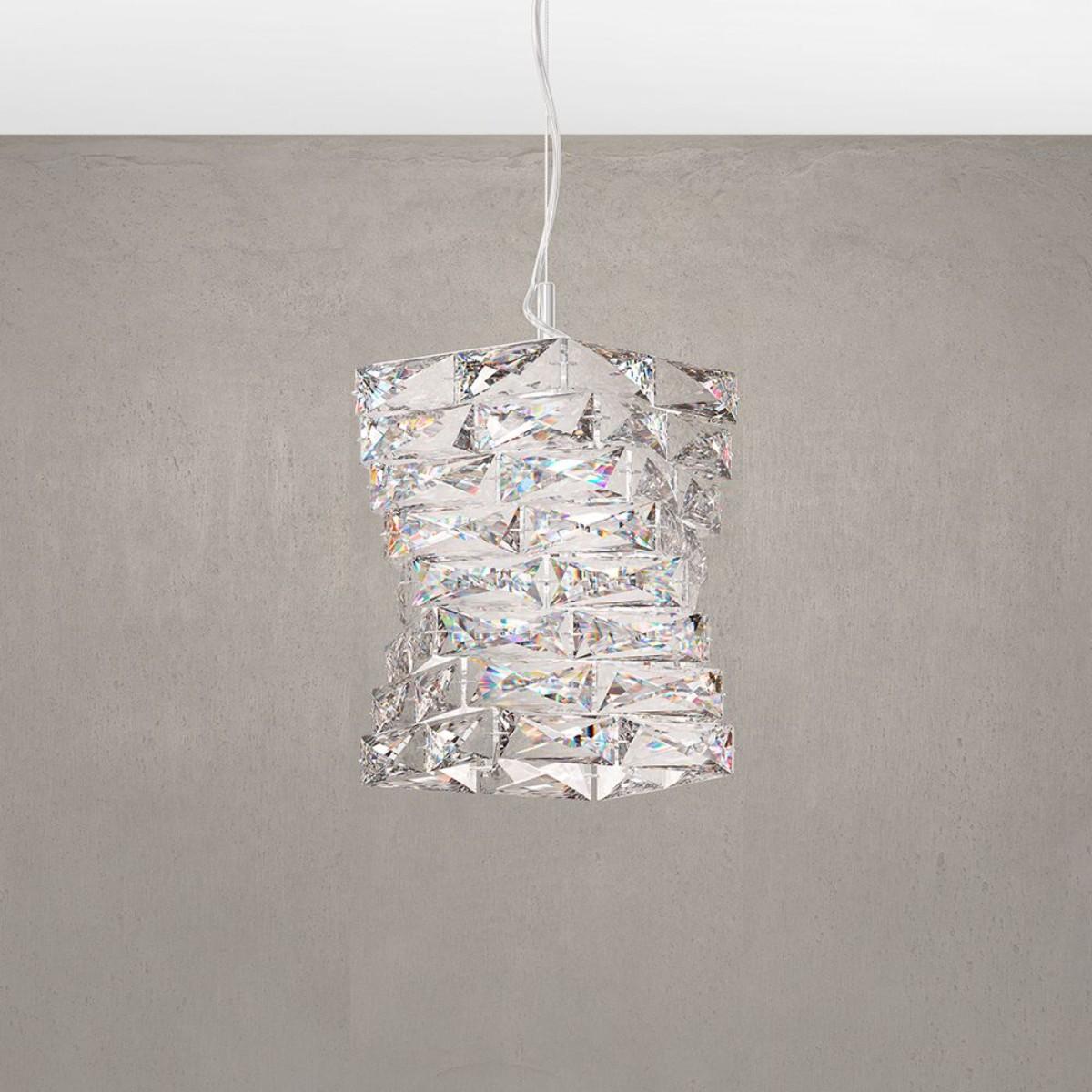 Glissando LED 9 inch Stainless Steel Pendant Light with Crystals from Swarovski
