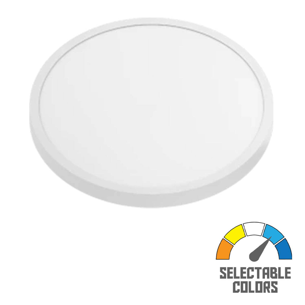Slim SUMO 19 in. LED Surface Mount Light 120-277V Selectable CCT White Finish - Bees Lighting