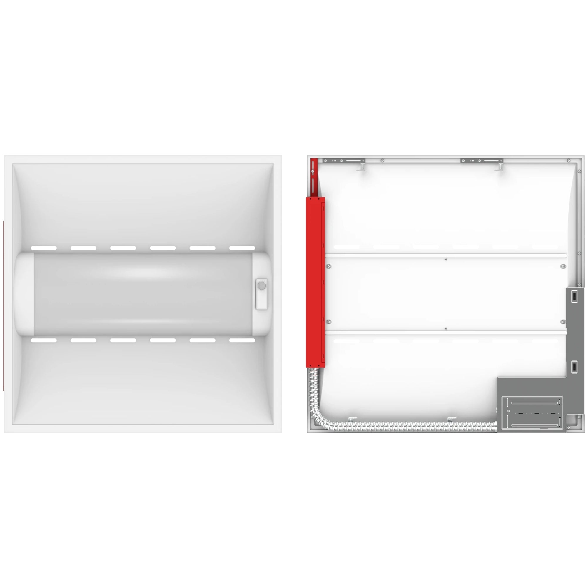 RAB SWISHAIR2X2 2x2 Air Return LED Troffer 30W Selectable CCT 120-277V PIR Sensor Battery Backup Recessed White