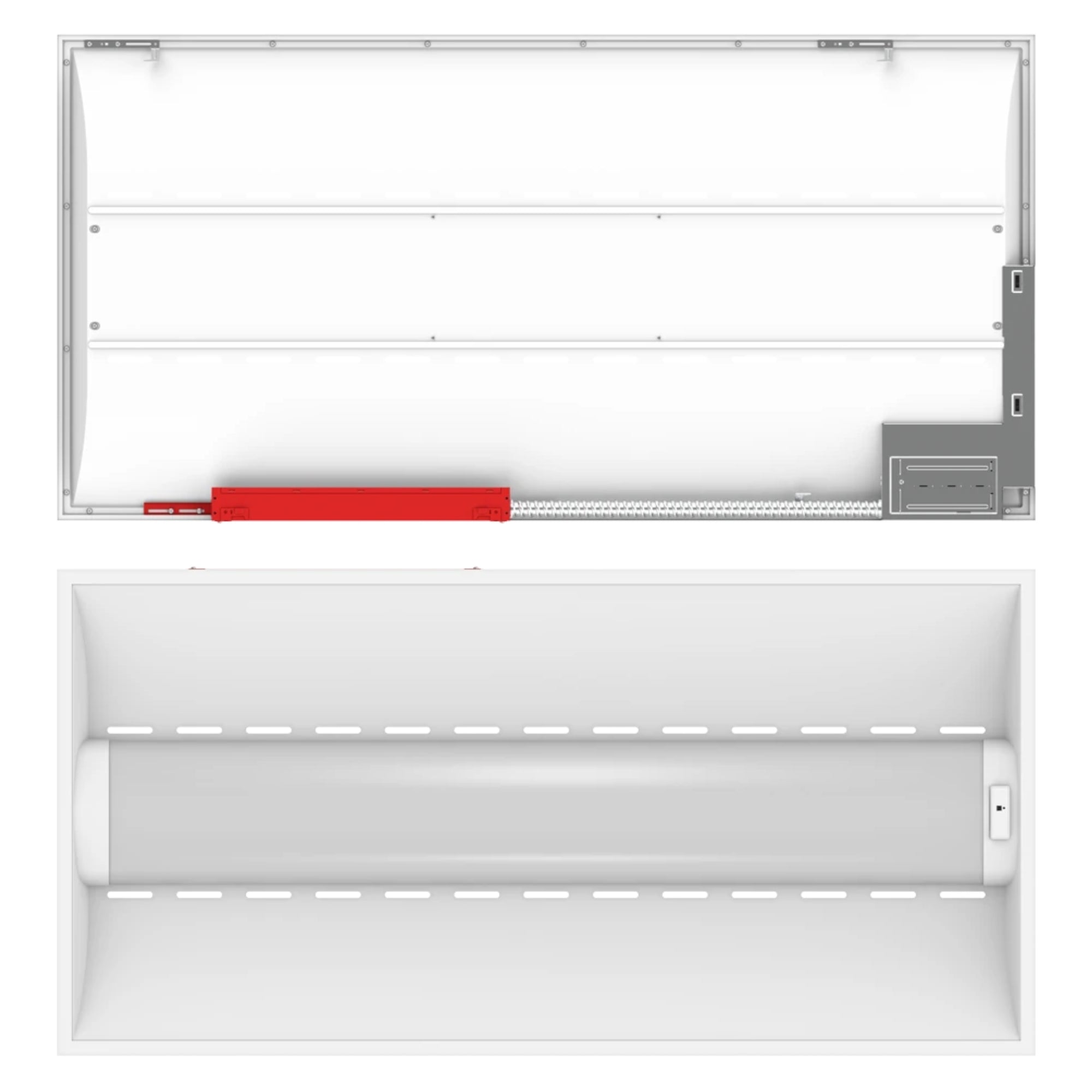 RAB SWISHAIR2X4 2x4 Air Return LED Troffer 40W Selectable CCT 120-277V Microwave Sensor Battery Backup Recessed White