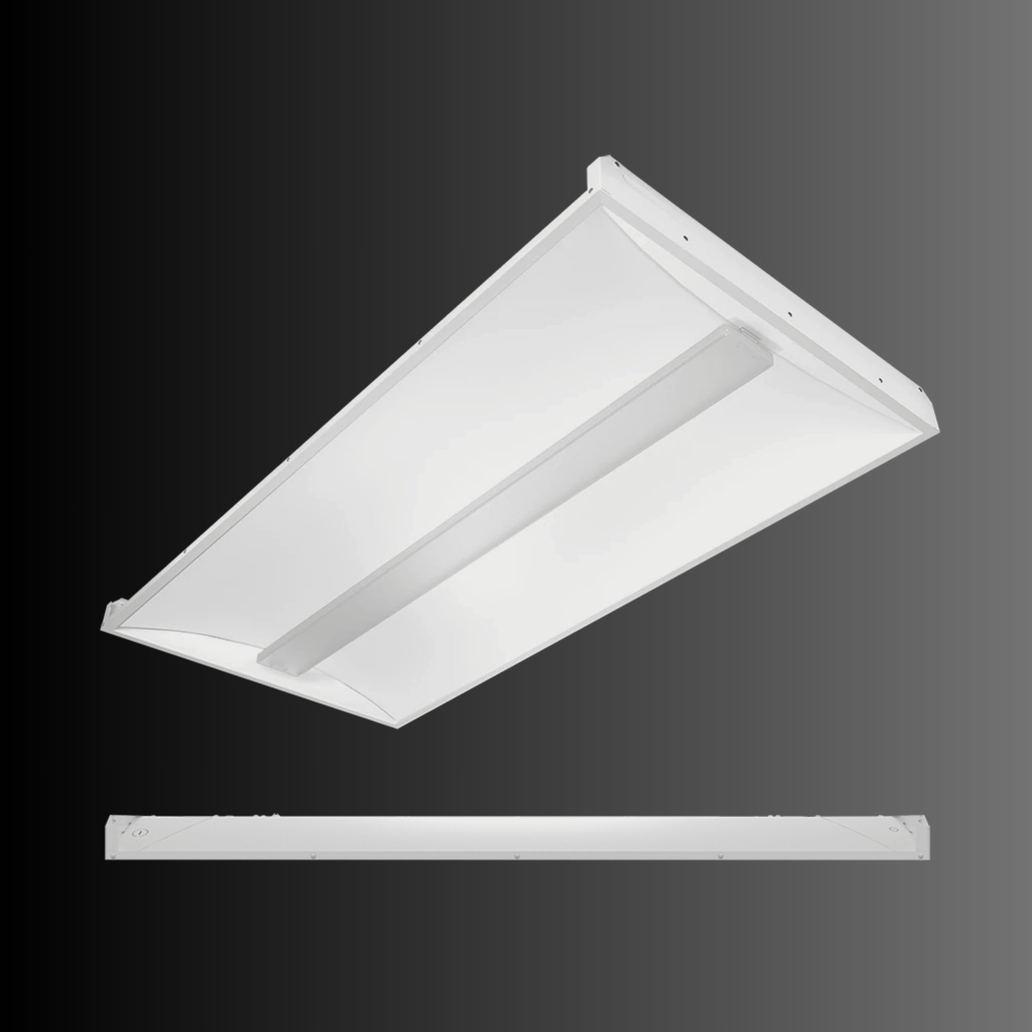 RAB SWISH Island 2x4 LED Troffer Light - Field Adjustable Center Basket
