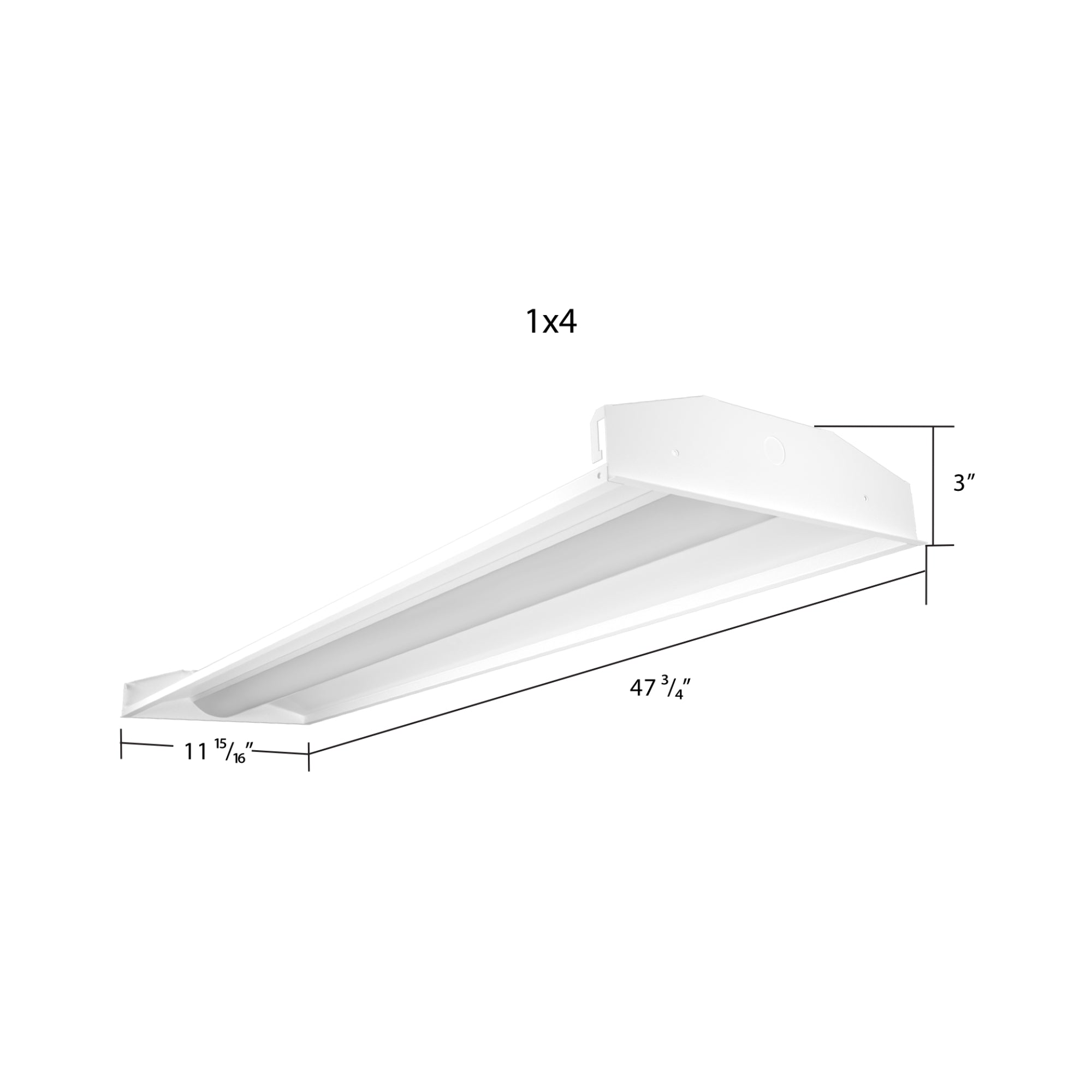 RAB SWISHFA1X4-D10-E2 1x4 LED Troffer 5668 Lumens 39W Selectable 35K/40K/50K 120-277V Battery Backup White