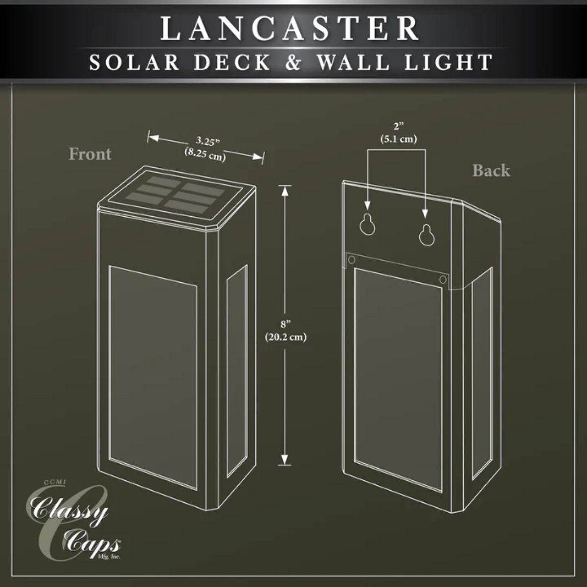 Lancaster Solar LED Outdoor Wall Sconce 2700K Black Finish (Pack Of 2)