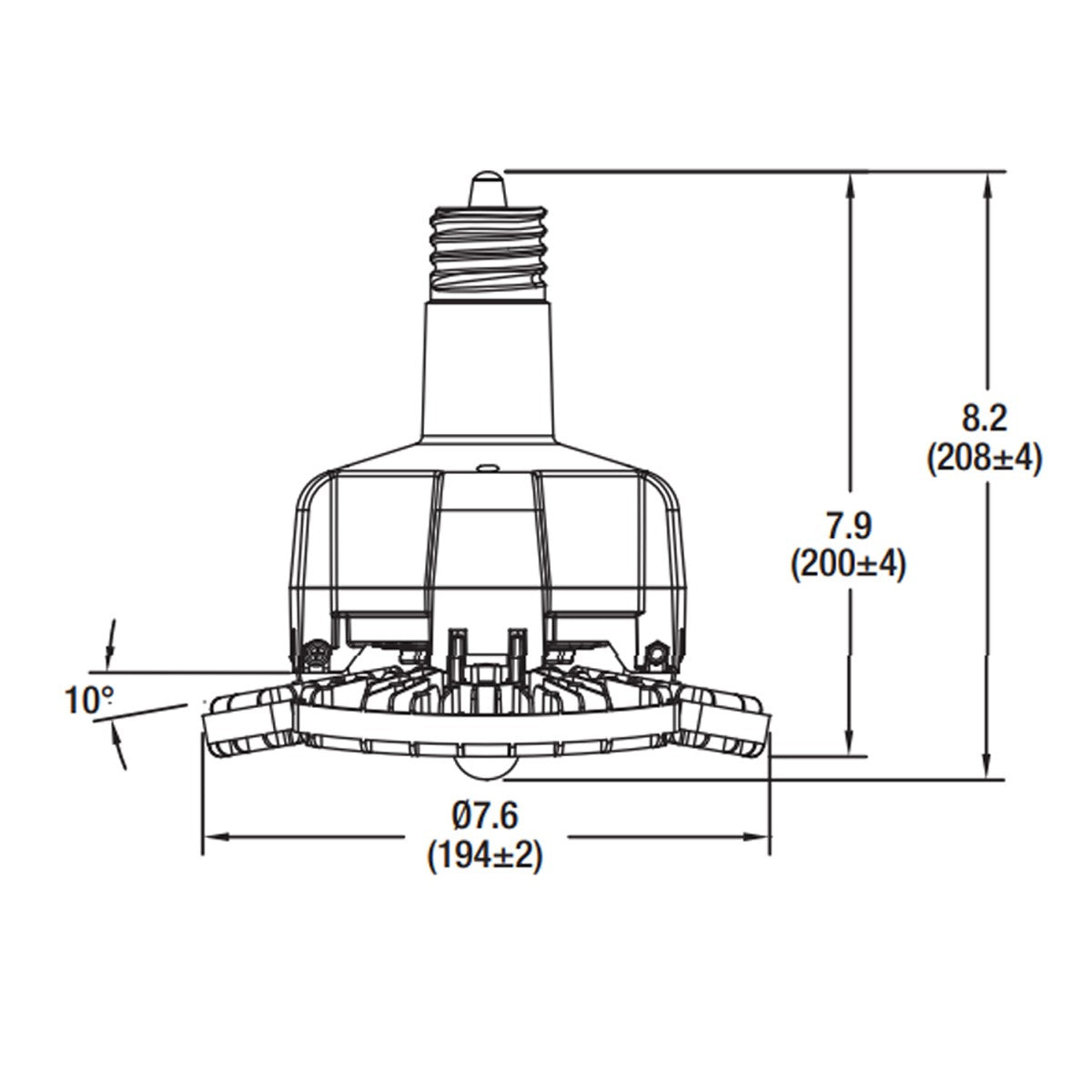 High Bay LED Bulb, 60W|70W|80W, 12500lm, Selectable CCT, 250W MH Equal, EX39 Mogul, 120-277V - Bees Lighting