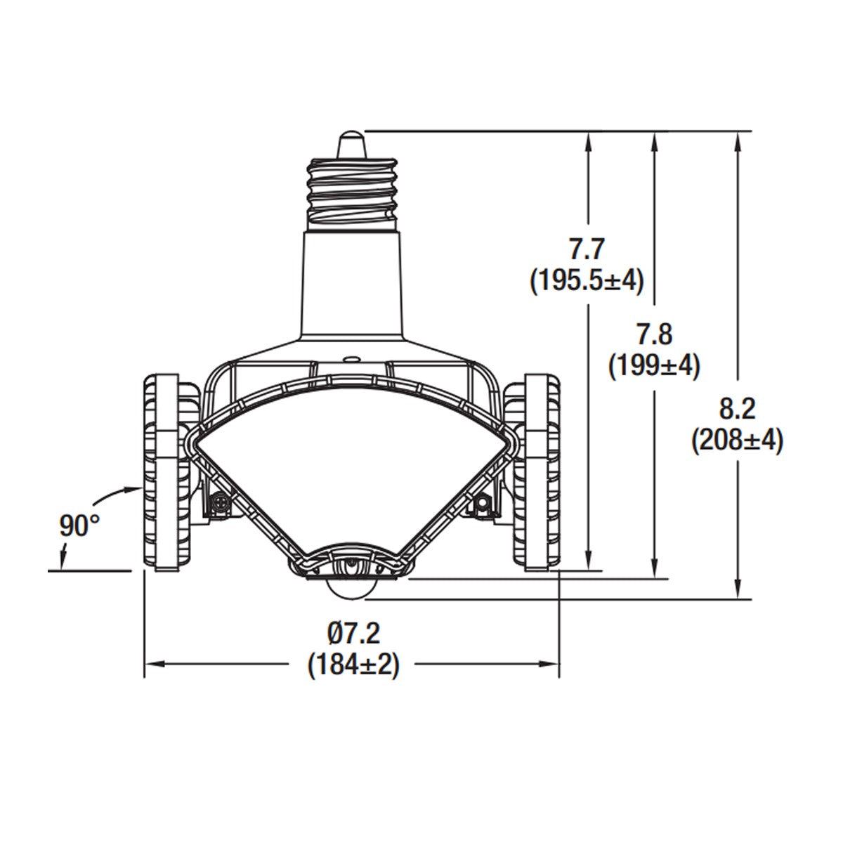 High Bay LED Bulb, 80W|100W|120W, 18200lm, Selectable CCT, 400W MH Equal, EX39 Mogul, 120-277V - Bees Lighting