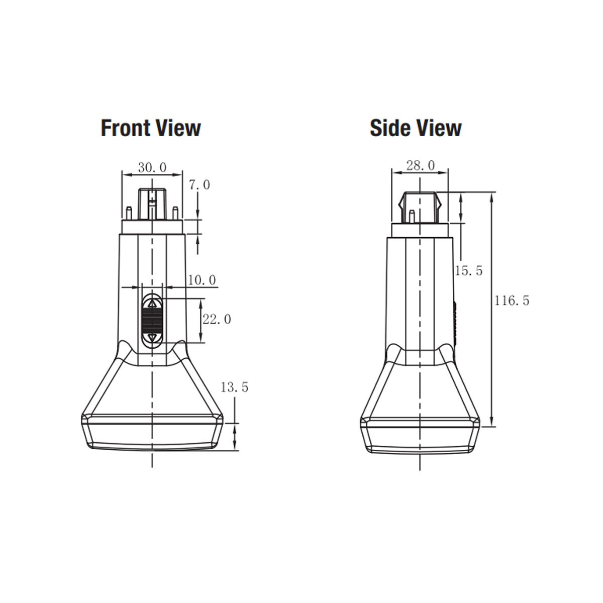 2 pin PL LED Bulb, 9W, 1150lm, Direct or Bypass, 30K|35K|40K, G24d Base - Bees Lighting