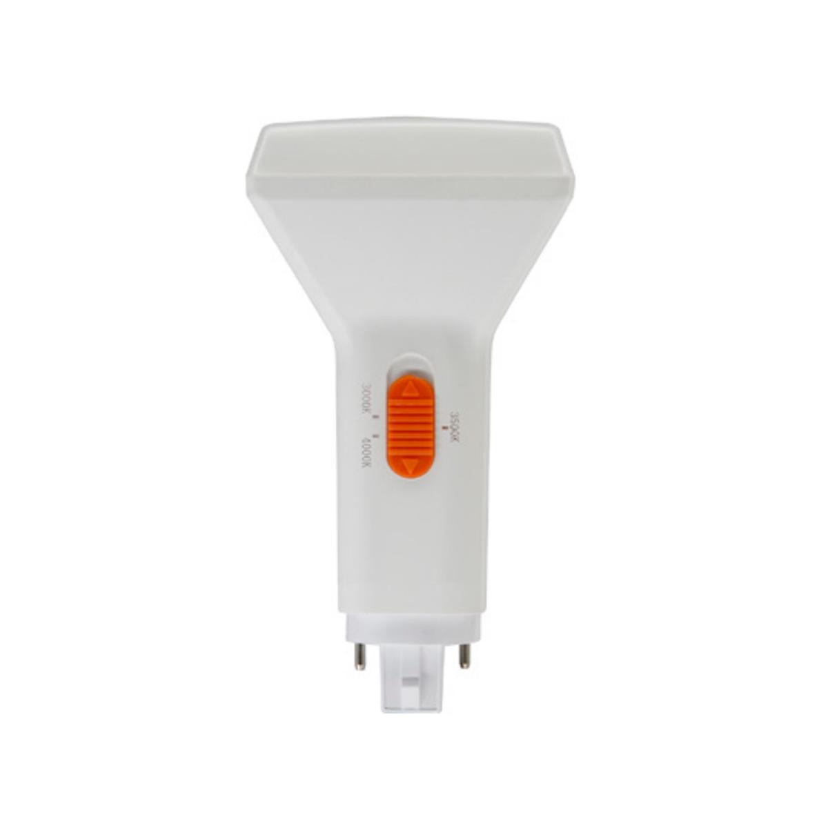 2 pin PL LED Bulb, 9 Watt 1150 Lumens, Selectable CCT 30K/35K/40K, Vertical, Replaces 26W CFL, G24d Base, Direct Or Bypass