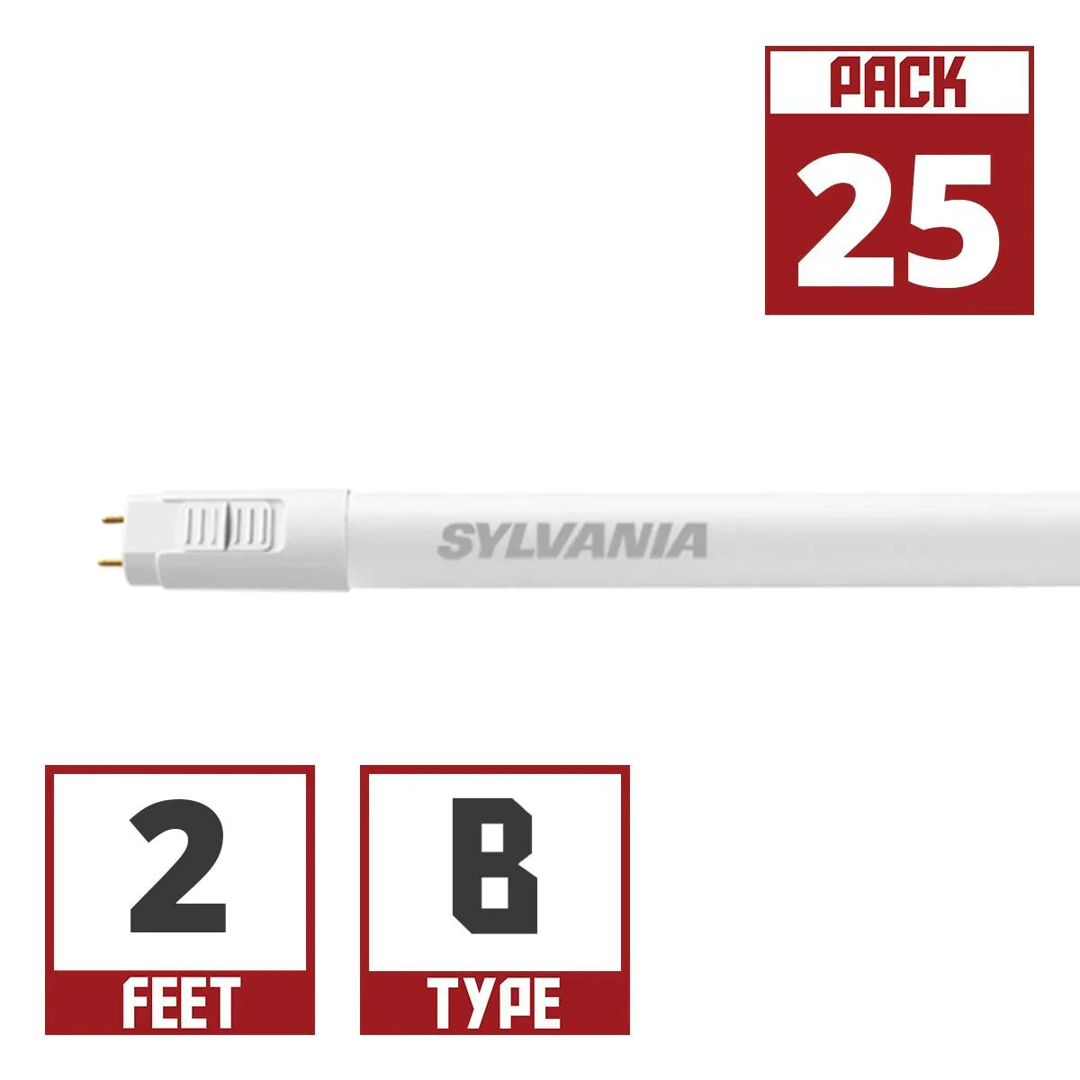 2ft LED T8 Tube, 8W, 1050 Lm, 30K to 65K, Ballast Bypass, 25-Pack - Bees Lighting