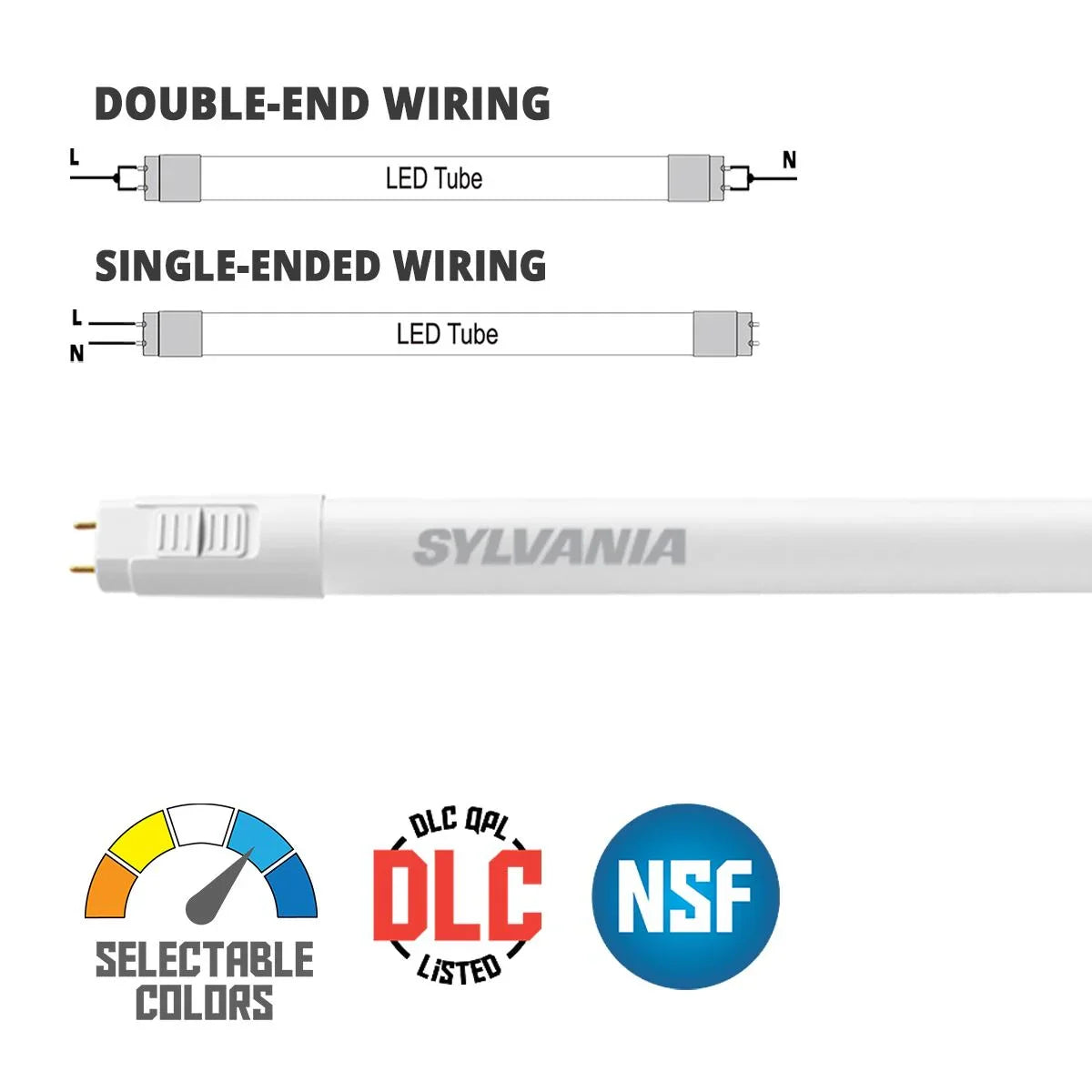 2ft LED T8 Tube, 8W, 1050 Lm, 30K to 65K, Ballast Bypass, 25-Pack - Bees Lighting