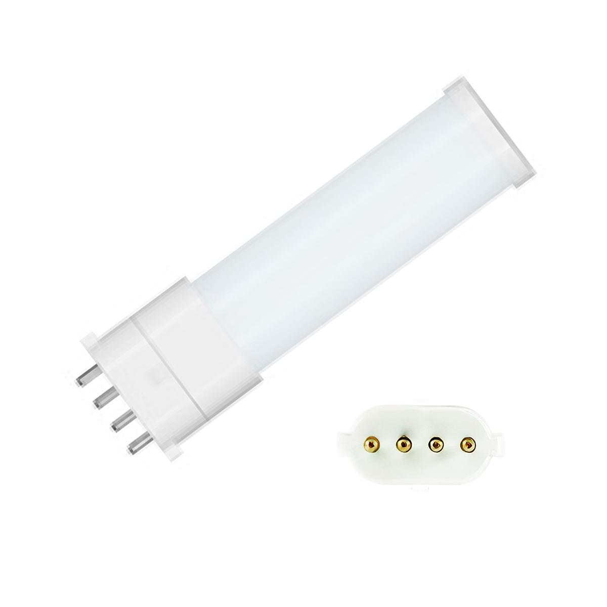 4 Pin PLL LED Bulb, 3.5 Watt 340 Lumens, 3000K, Horizontal, Replaces 9W CFL, 2G7 Base, Type B Ballast Bypass