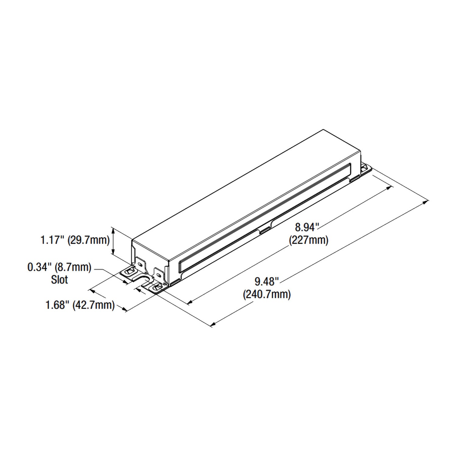 Opotronic 96 Watts, 24VDC LED Driver, 0-10V Dimming, 120-277V