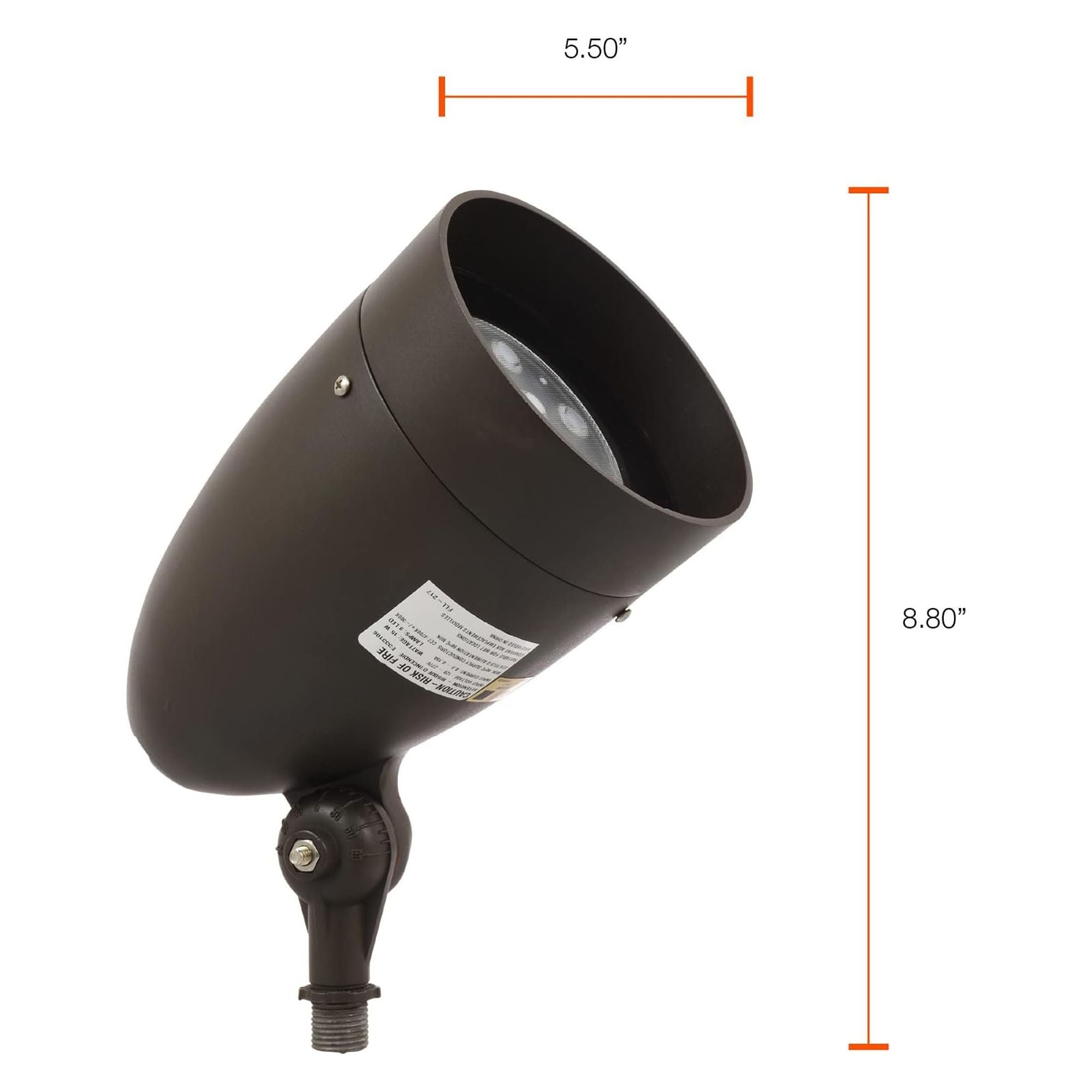 LED Bullet Flood Light, 1250 Lumens, 15W, 5000K, Knuckle Mount, 120-277V