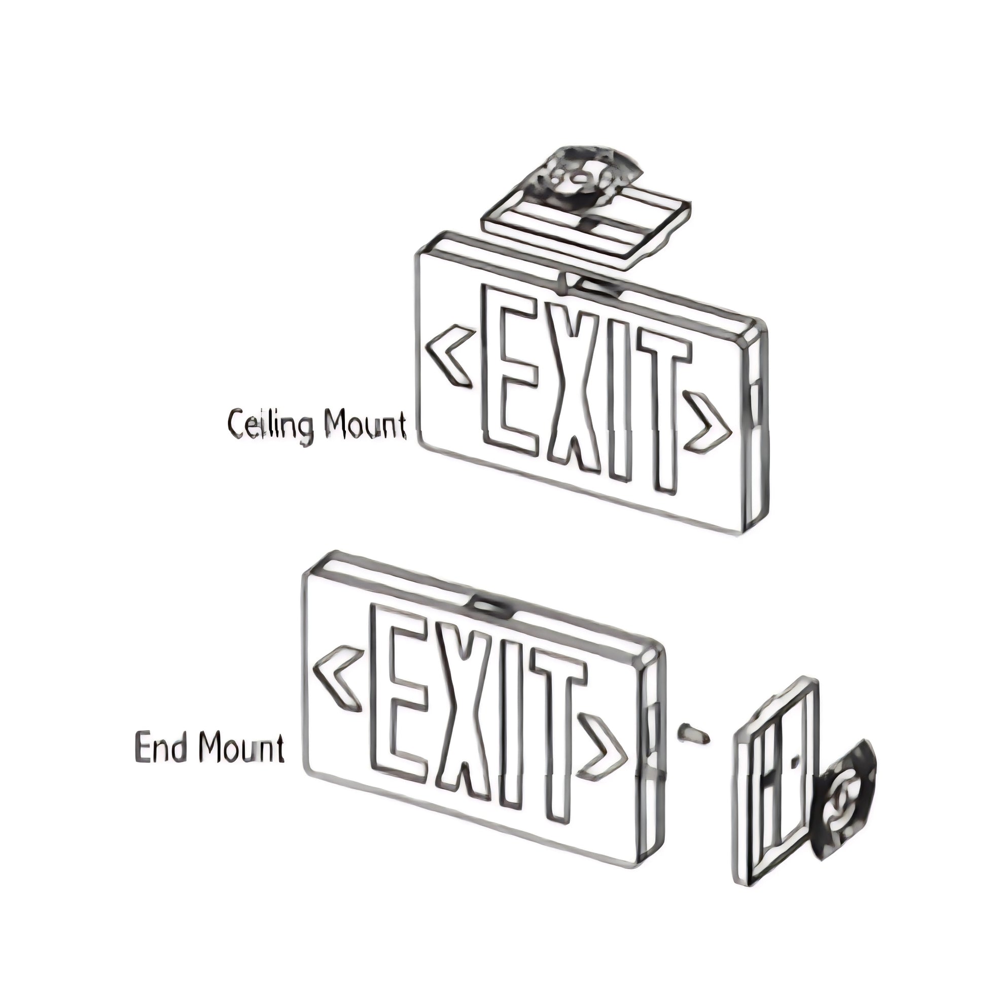LED Combo Exit Sign, Single/Double Face, Red Letters, White - Bees Lighting