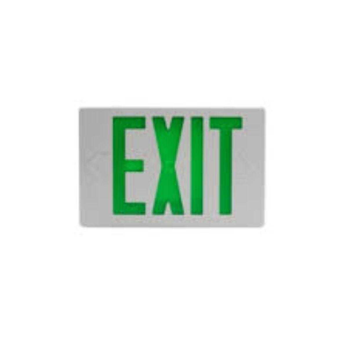 LED Exit Sign, 2 Single Face with Green Letters, White, Battery Included - Bees Lighting