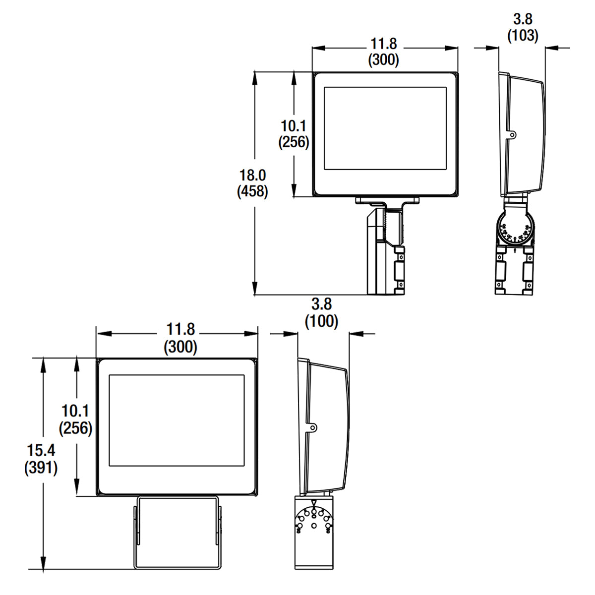LED Flood Light, 20300 Lm, 140W, 30K/40K/50K, Slipfitter & Trunnion, 120-277V - Bees Lighting