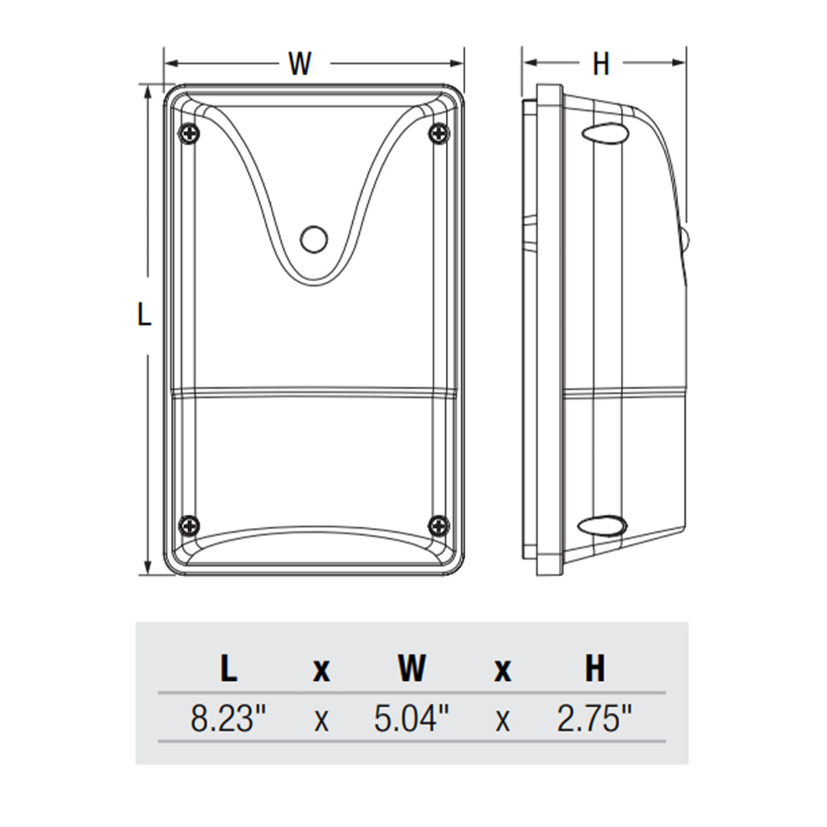 LED Emergency Wall Pack, 1875Lm, 15W, 30K/40K/50K, On/Off Photocell, 120-277V - Bees Lighting