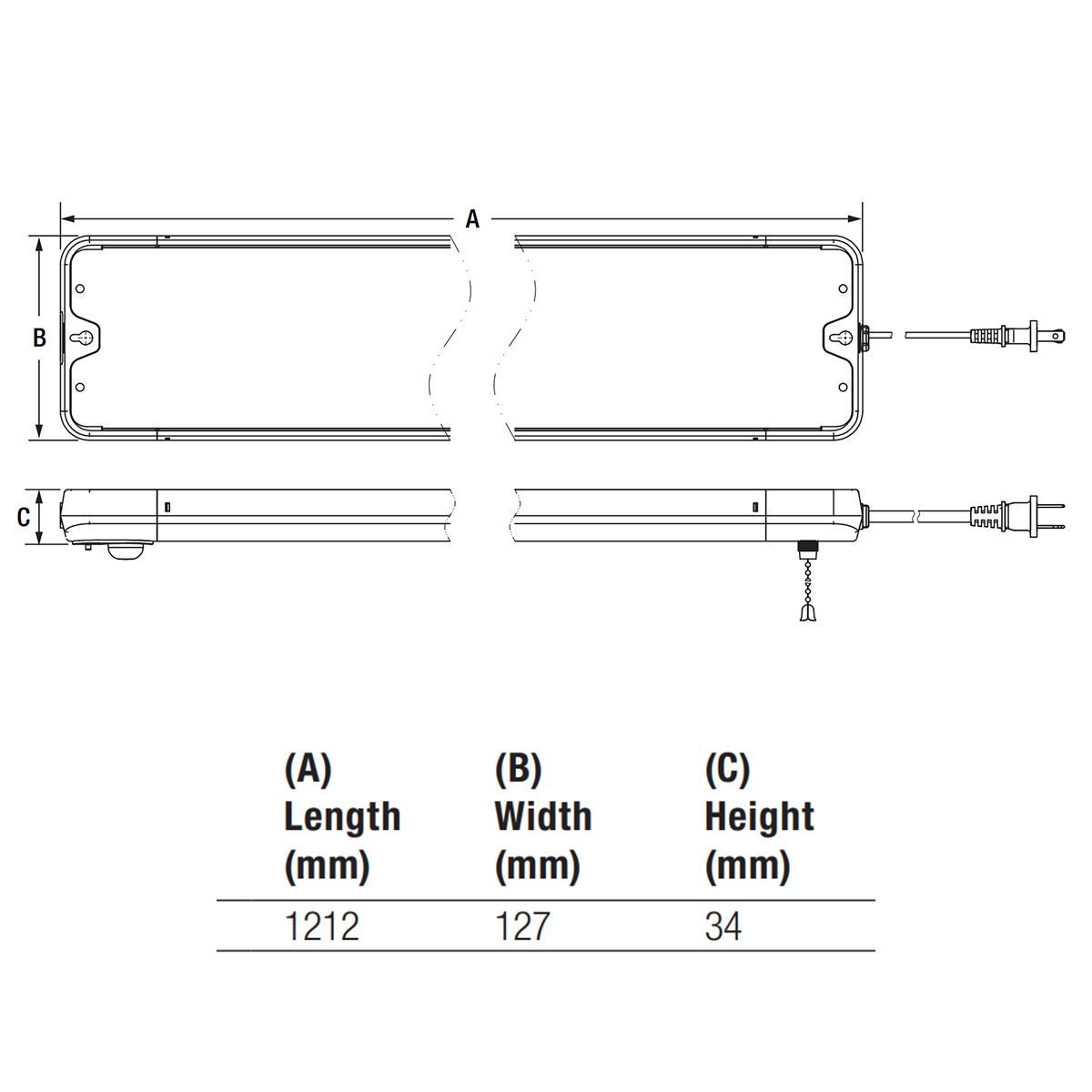 4ft LED Shop Light, 4500 Lumens, PIR Sensor, Pull Chain and Linkable - Bees Lighting