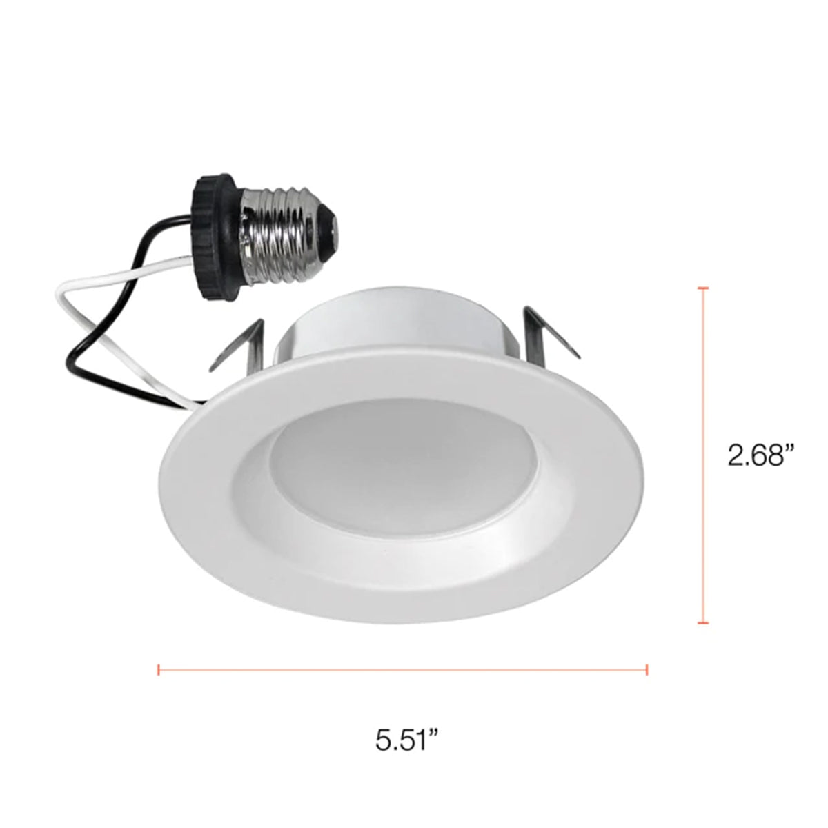 4'' Recessed LED Retrofit Can Light, 50W Equal, 550 Lumens, 3000K, Smooth White Trim (Pack of 12)