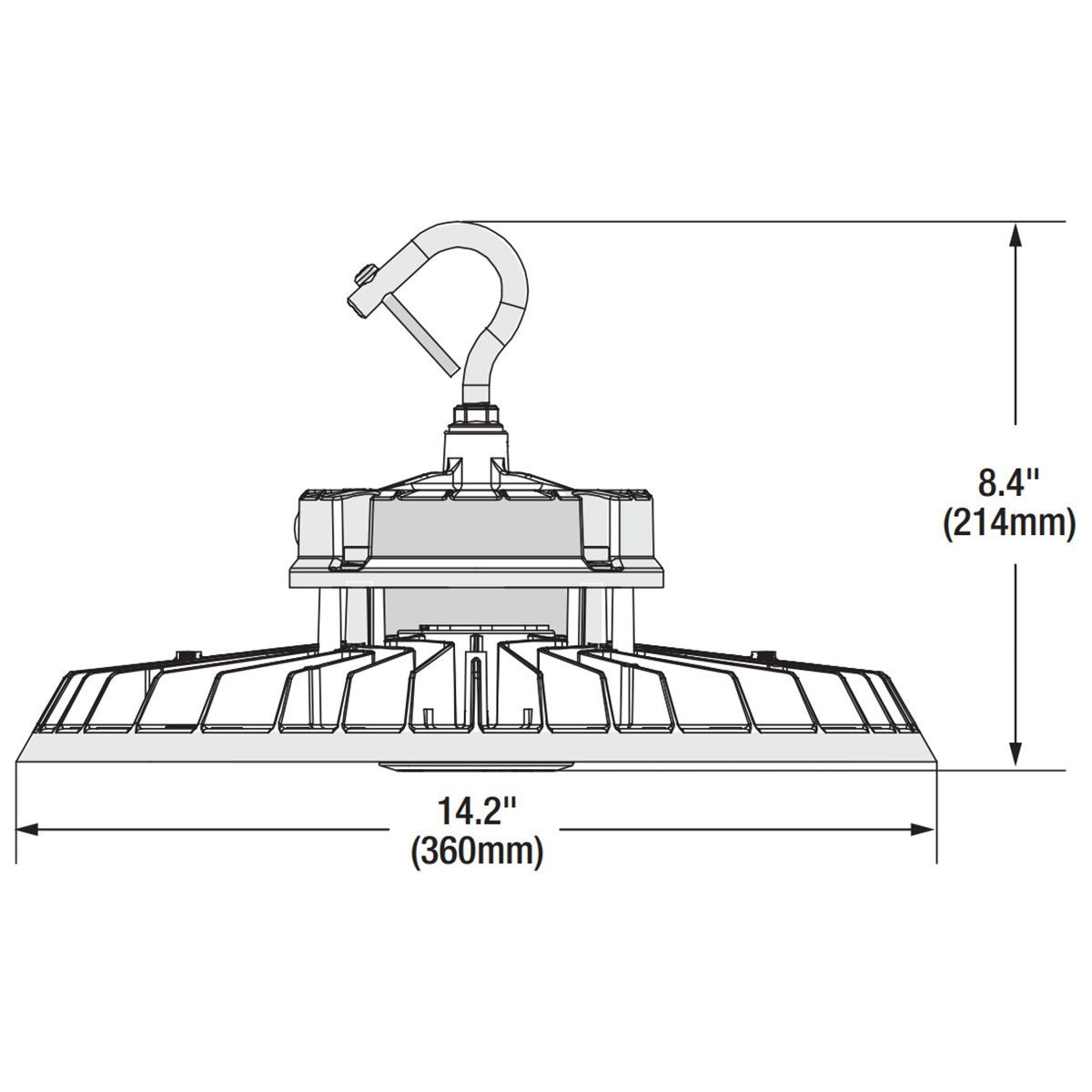 UFO High Bay Fixture, 150W, 22500 Lumens, 35K/40K/50K, 120-277V, Black - Bees Lighting