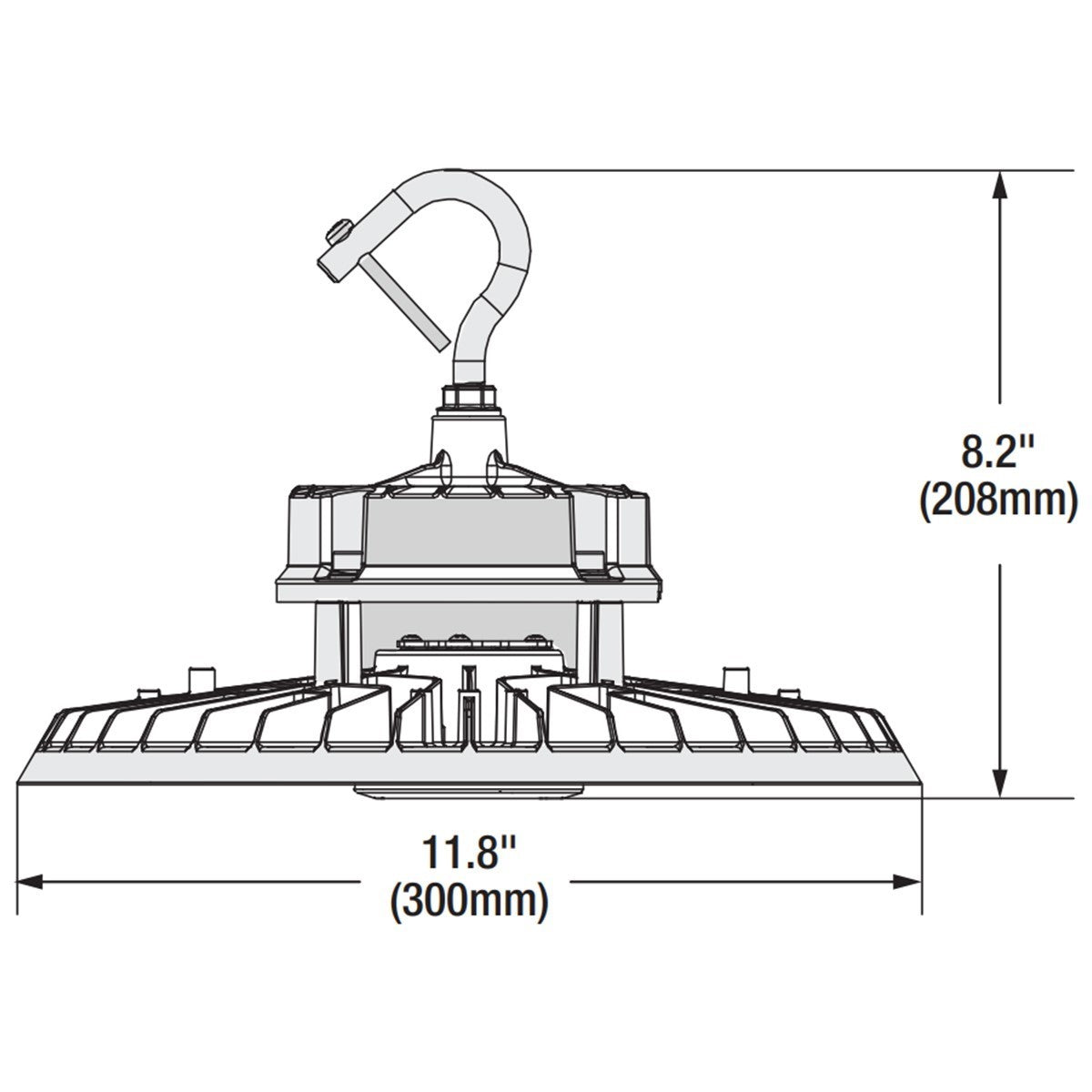 UFO High Bay Fixture, 240W, 36000 Lumens, 35K/40K/50K, 120-277V, Black - Bees Lighting