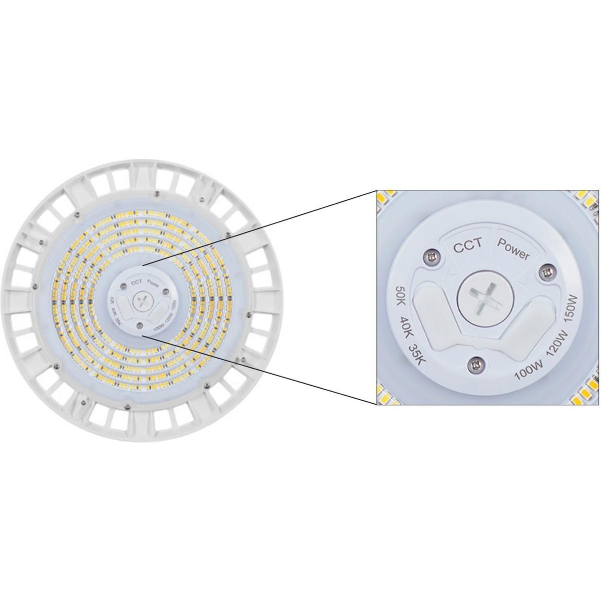 UFO High Bay Fixture, 240W, 36000 Lumens, 35K/40K/50K, 120-277V, Black - Bees Lighting