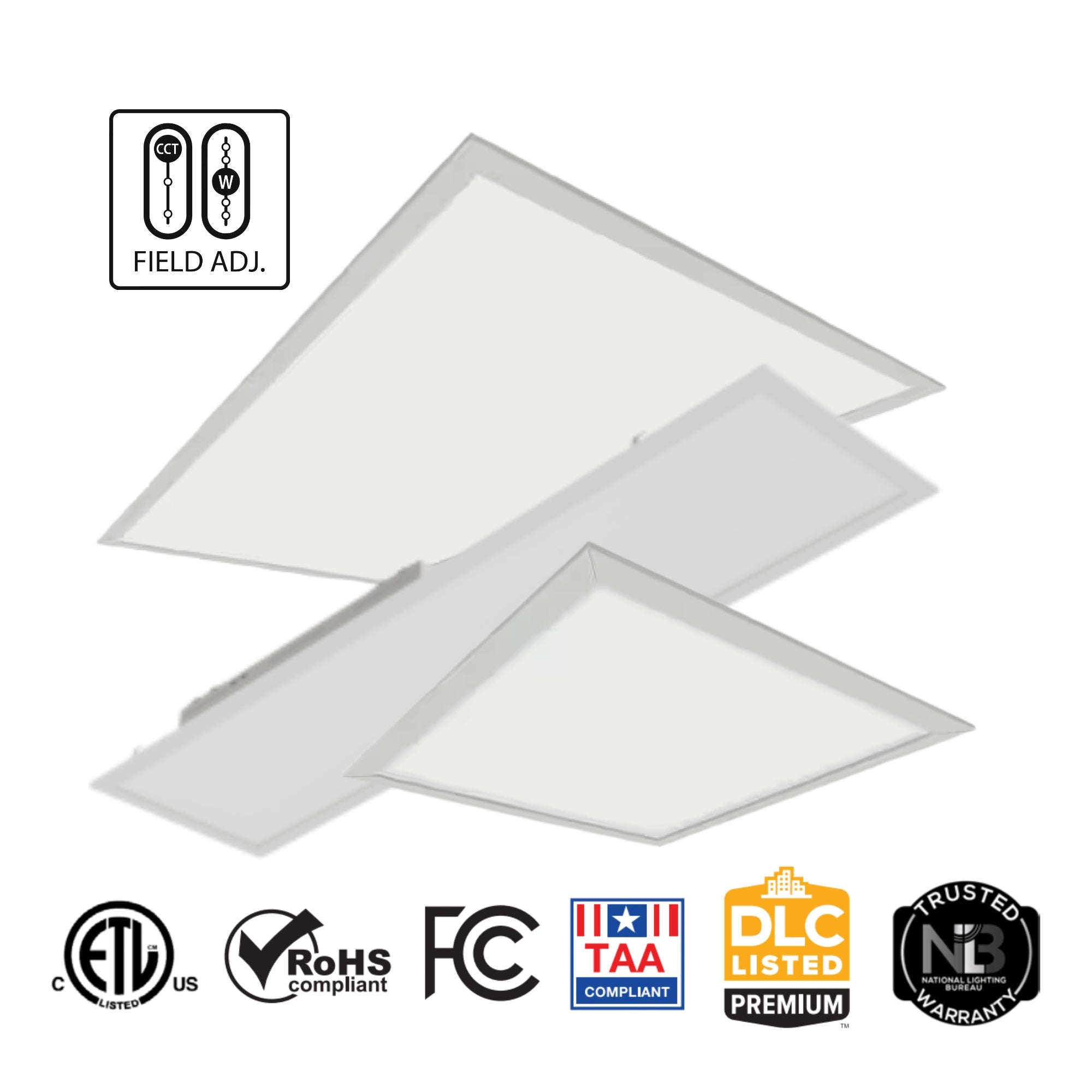 2x4 LED Panel Light, 5500 Lumens, 45 Watts, 35K/40K/50K, 120/277V