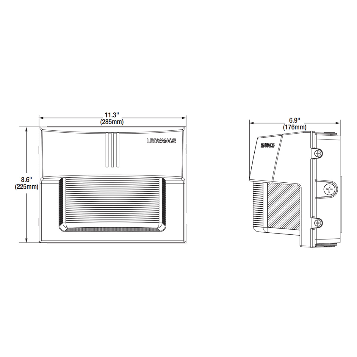 LED Wall Pack, 5600Lm, 40W, Polcycarbonate Lens, 30K/40K/50K, 120-277V, Bronze - Bees Lighting