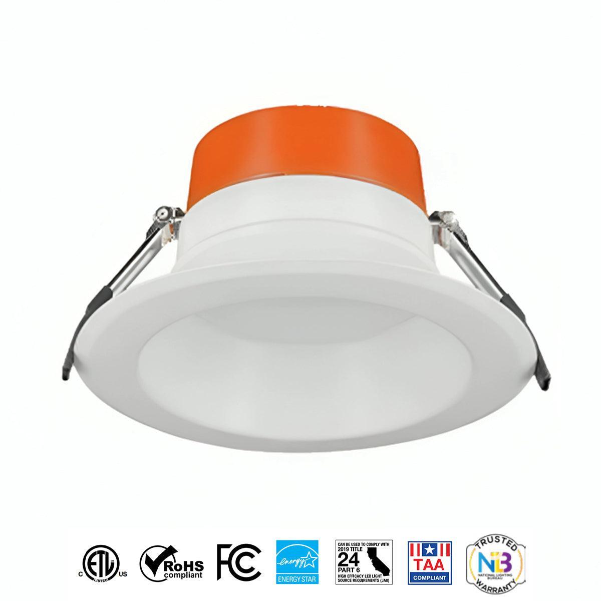 8 inch LED Commercial Recessed Light, 35 Watt, 3300 Lumens, Selectable CCT, 30K/35K/40K/50K, 120-277V
