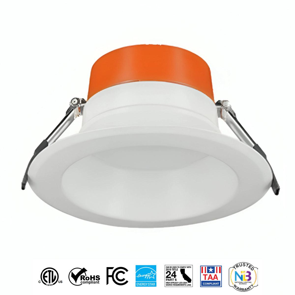 10 inch LED Commercial Downlight, 43W, Adjustable 3000/3500/4000 Lumens, Selectable CCT, 30K/35K/40K/50K, 120-277V