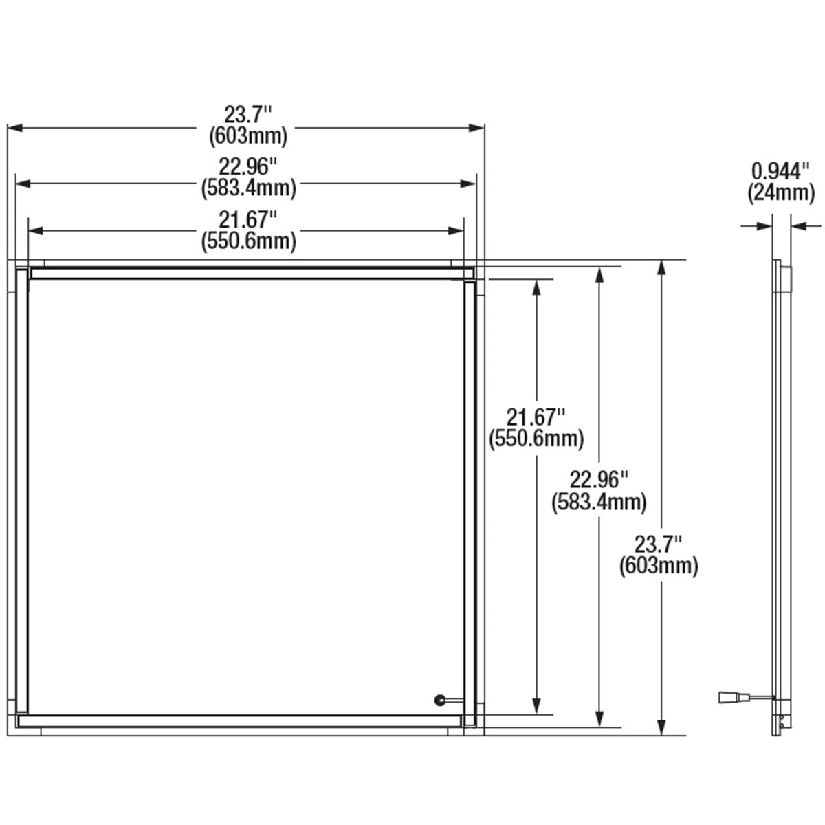 2x2 TFit LED Frame Light, 35 Watts, 3,950 Lumens, 35K/40K/50K, 120/347V - Bees Lighting