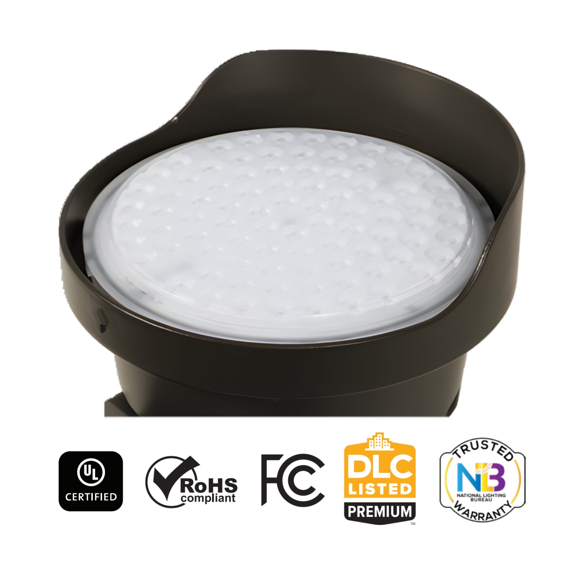 LED Bullet Spotlight, 4200Lm, 15|25|40° Flood Optics, 30K|40K|50K, 120-347V, Bronze