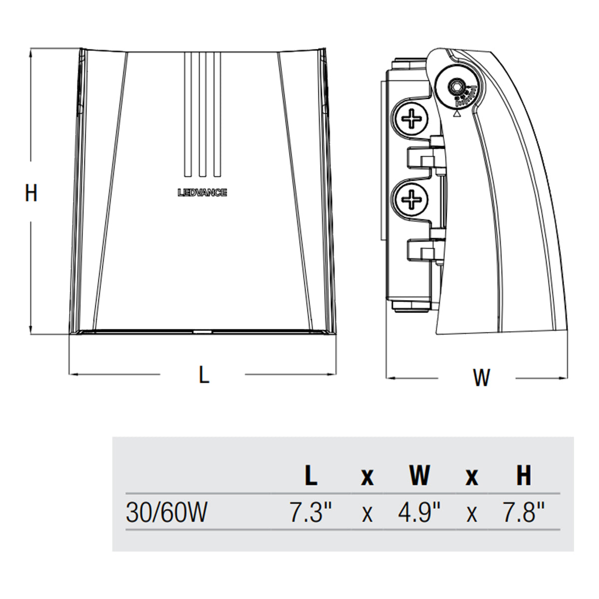 LED Adjustable Wall Pack, 4200Lm, 10/20/30W, 30K/40K/50K, On/Off Photocell, 120-347V, White - Bees Lighting