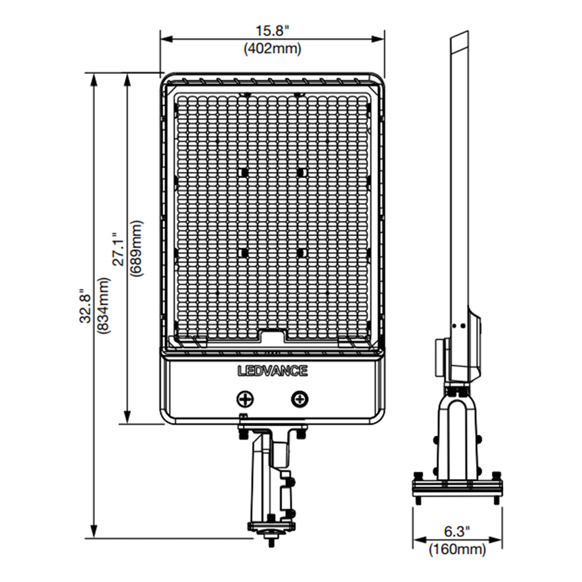 LED Pole Light, 300W, 45000lm, 30K/40K/50K, 120-347V, Opti-Select, Bronze - Bees Lighting