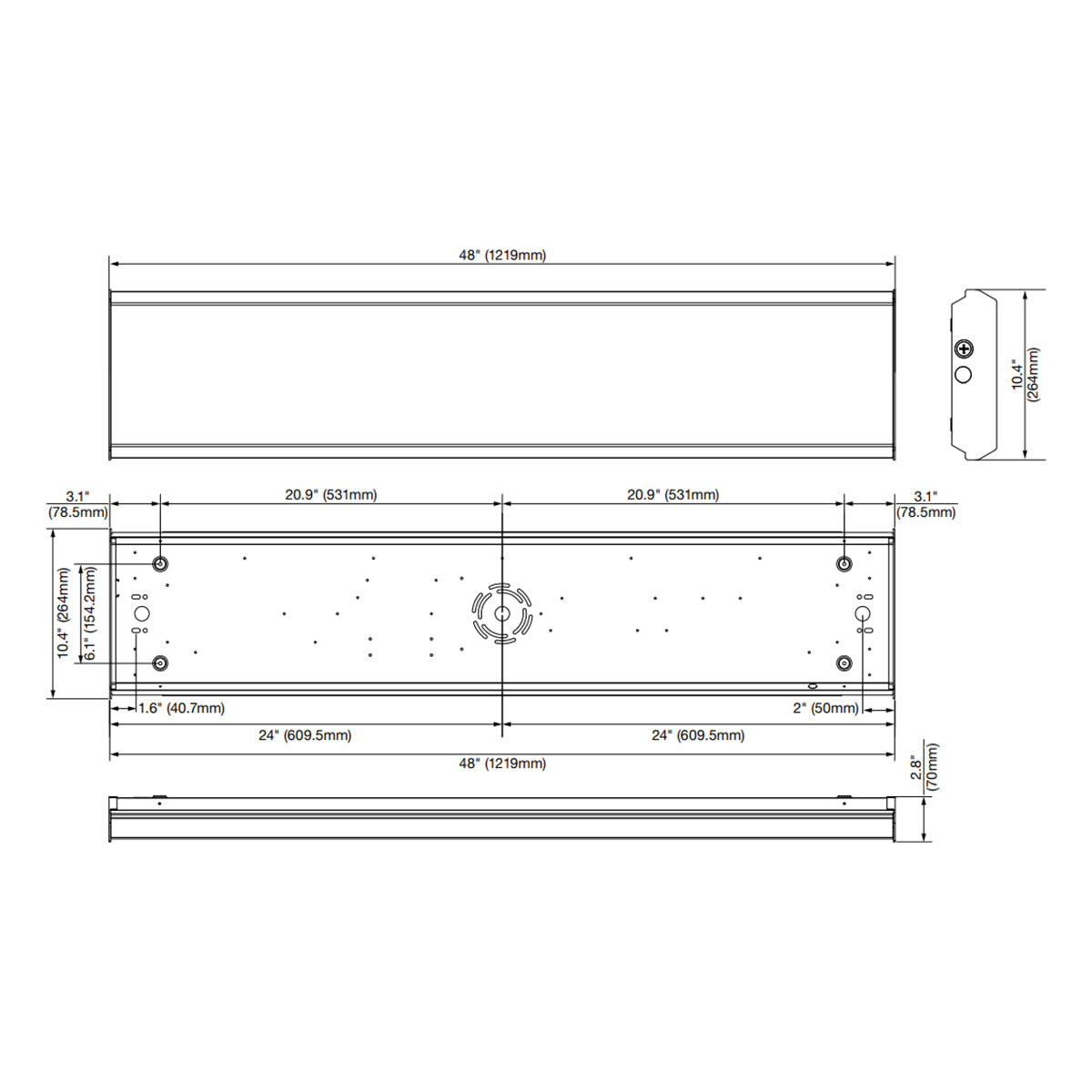 4ft LED Wraparound Light, 30/60W, 8400 Lumens, 35K/40K/50K, 120-347V - Bees Lighting