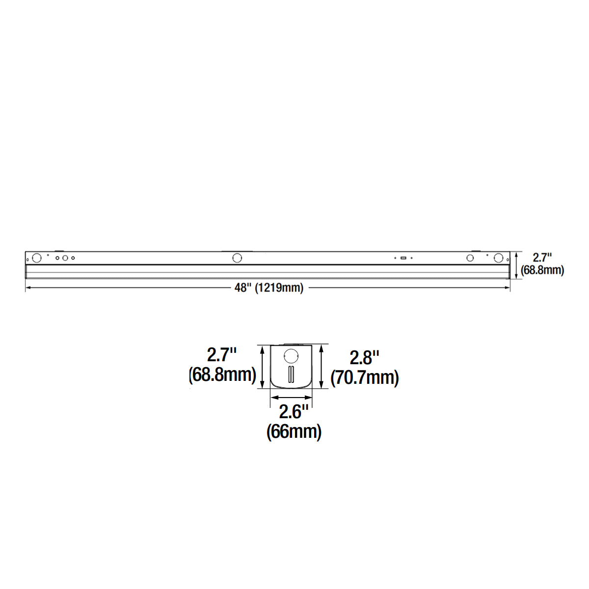 4ft LED Strip Light Fixture, 2860 Lumens, 22W, 5000K, 120-277V - Bees Lighting