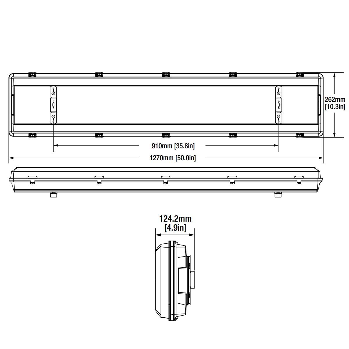 4ft Vapor Tight LED High Bay with Battery Backup, 90 Watts, 13500 Lumens, 30K/40K/50K, 120-277V - Bees Lighting