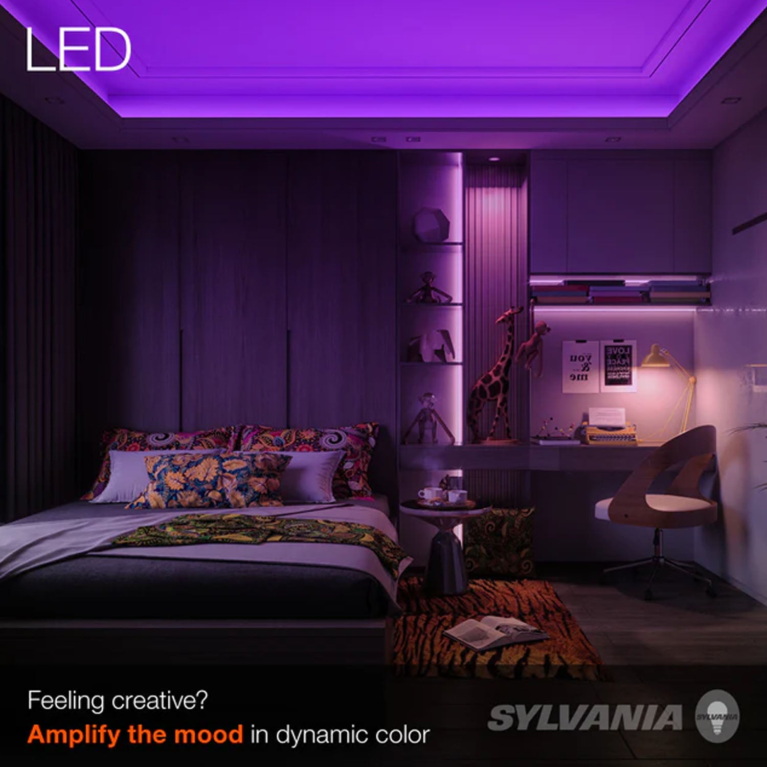 Sylvania 32Ft RGB Flexible Light Strip Starter Kit, 16 Dimmable Colors with RF Remote Control - Bees Lighting