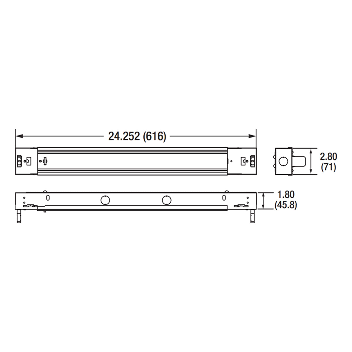 2ft LED Tube Ready Strip Light, 2-Lamp Type-B T8 Ballast Free, Bulbs Not Included