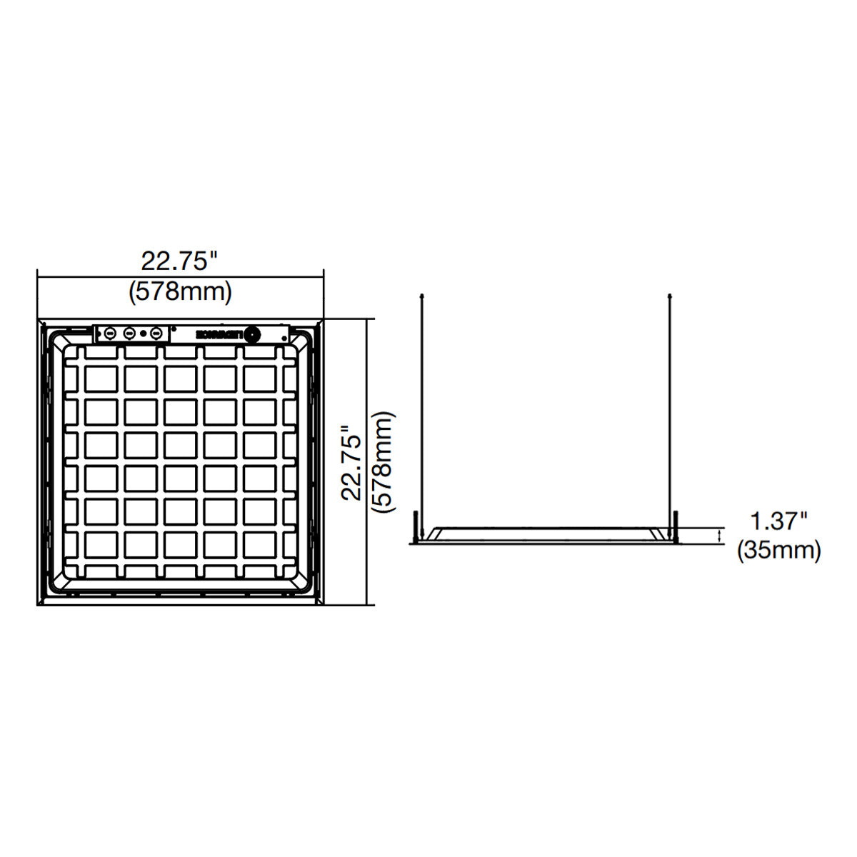 EZ SWAP 2x2 Panel Retrofit Kit, 45W, 4950 Lm, 35K/40K/50K, 120-347V - Bees Lighting