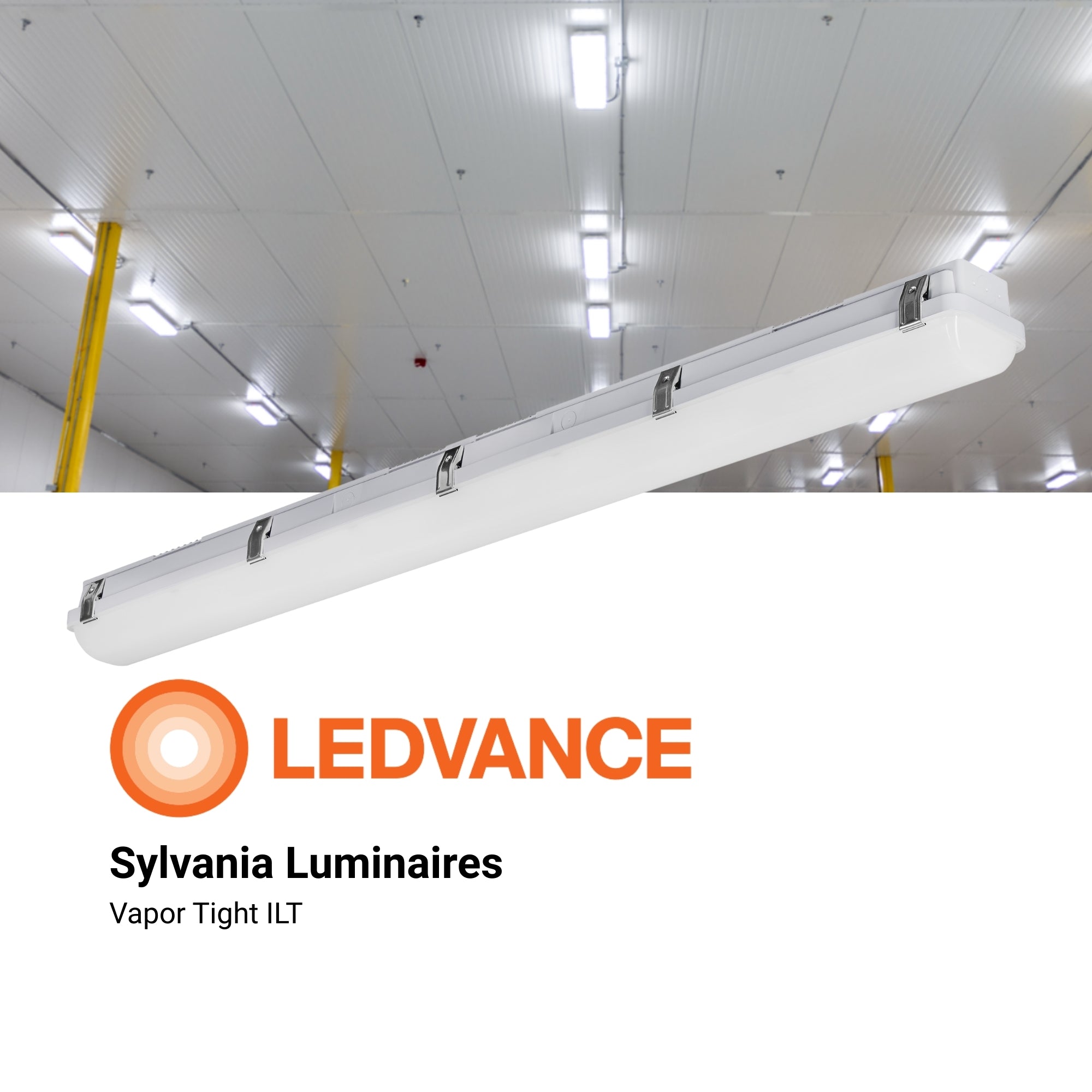 LEDVANCE SYLVANIA 65905 2ft LED Vapor Tight ILT Fixture 15/20/25W Selectable 3500K/4000K/5000K 120–347V Gray