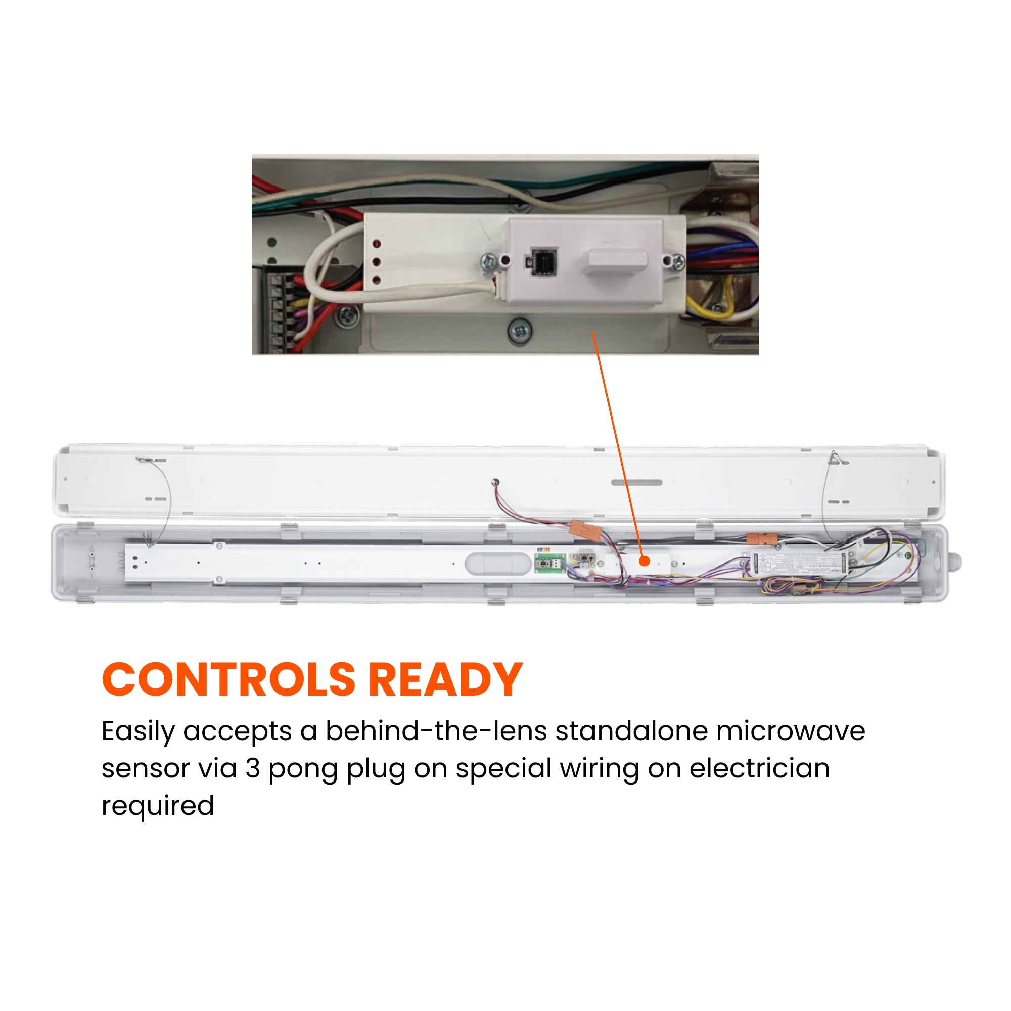 LEDVANCE SYLVANIA 65906 4ft LED Vapor Tight ILT Fixture 20/30/40/50W Selectable 35K/40K/50K 120-347V Gray