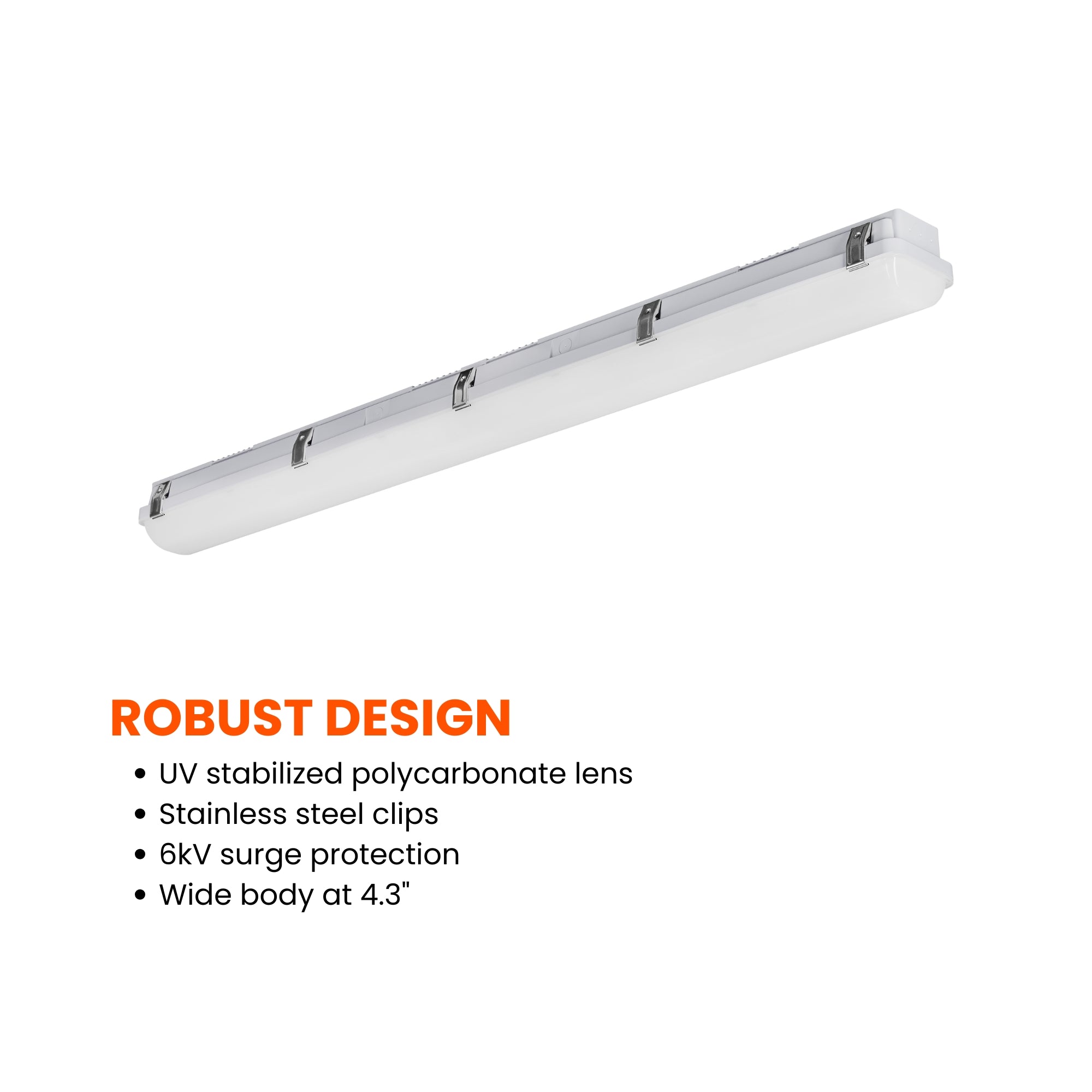 LEDVANCE SYLVANIA 65906 4ft LED Vapor Tight ILT Fixture 20/30/40/50W Selectable 35K/40K/50K 120-347V Gray