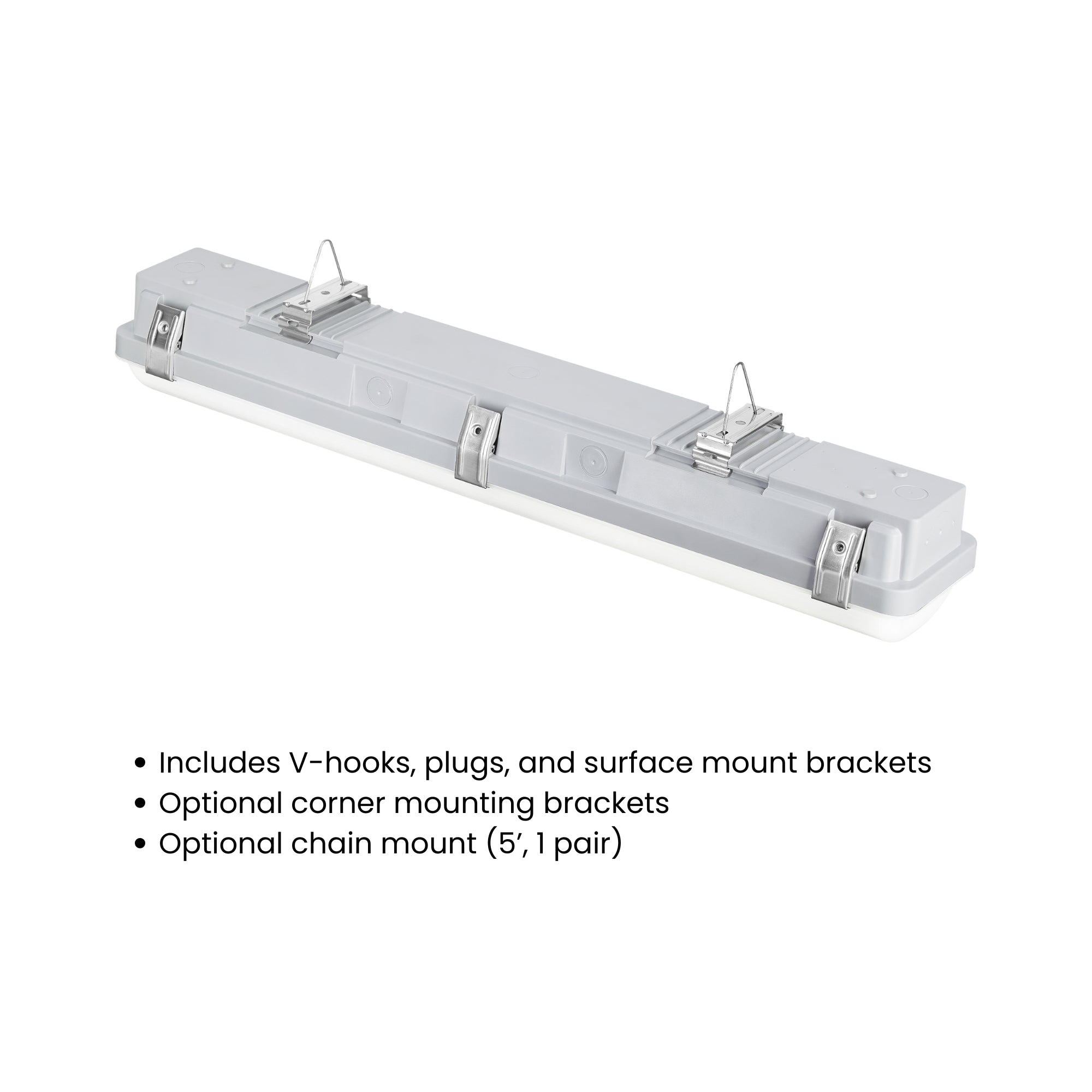 LEDVANCE SYLVANIA 66033 4ft LED Vapor Tight ILT Fixture w/ Emergency Battery 20/30/40/50W Selectable 3500K/4000K/5000K 120-347V Gray