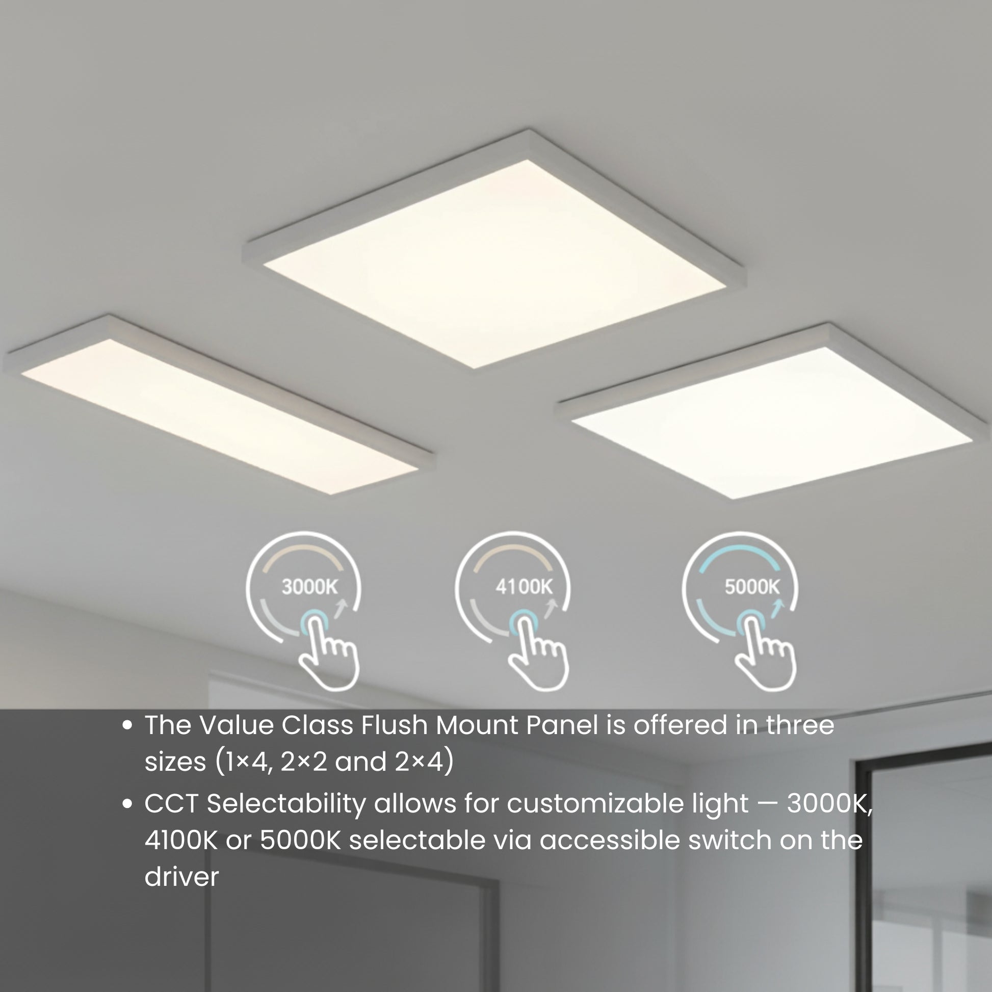 Sylvania - 2x2 LED Flush Mount Panel, 40W, 4400 Lumens, 30K/41K/50K, 120-347V | Bees Lighting