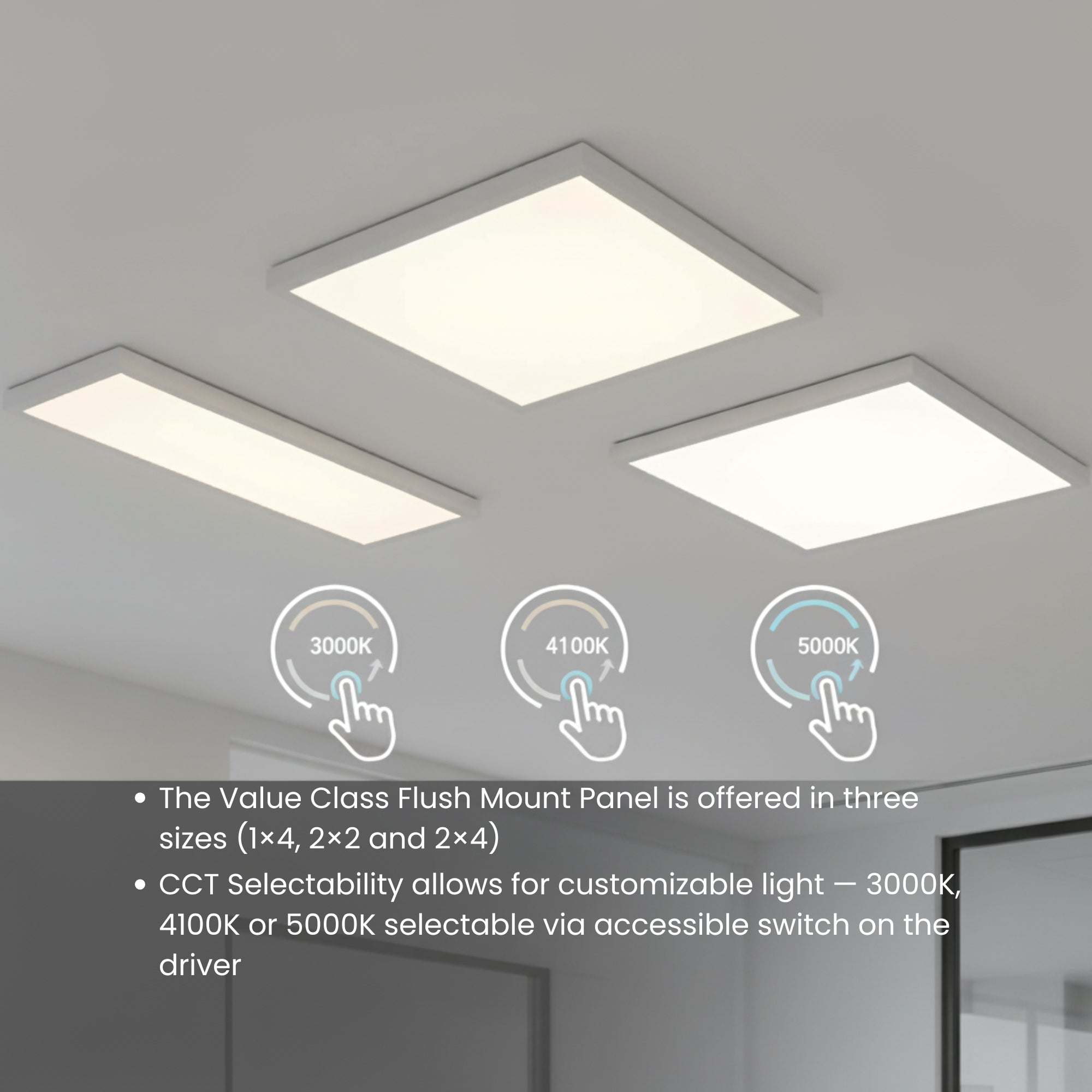 Sylvania - 2x2 LED Flush Mount Panel, 40W, 4400 Lumens, 30K/41K/50K, 120-347V | Bees Lighting