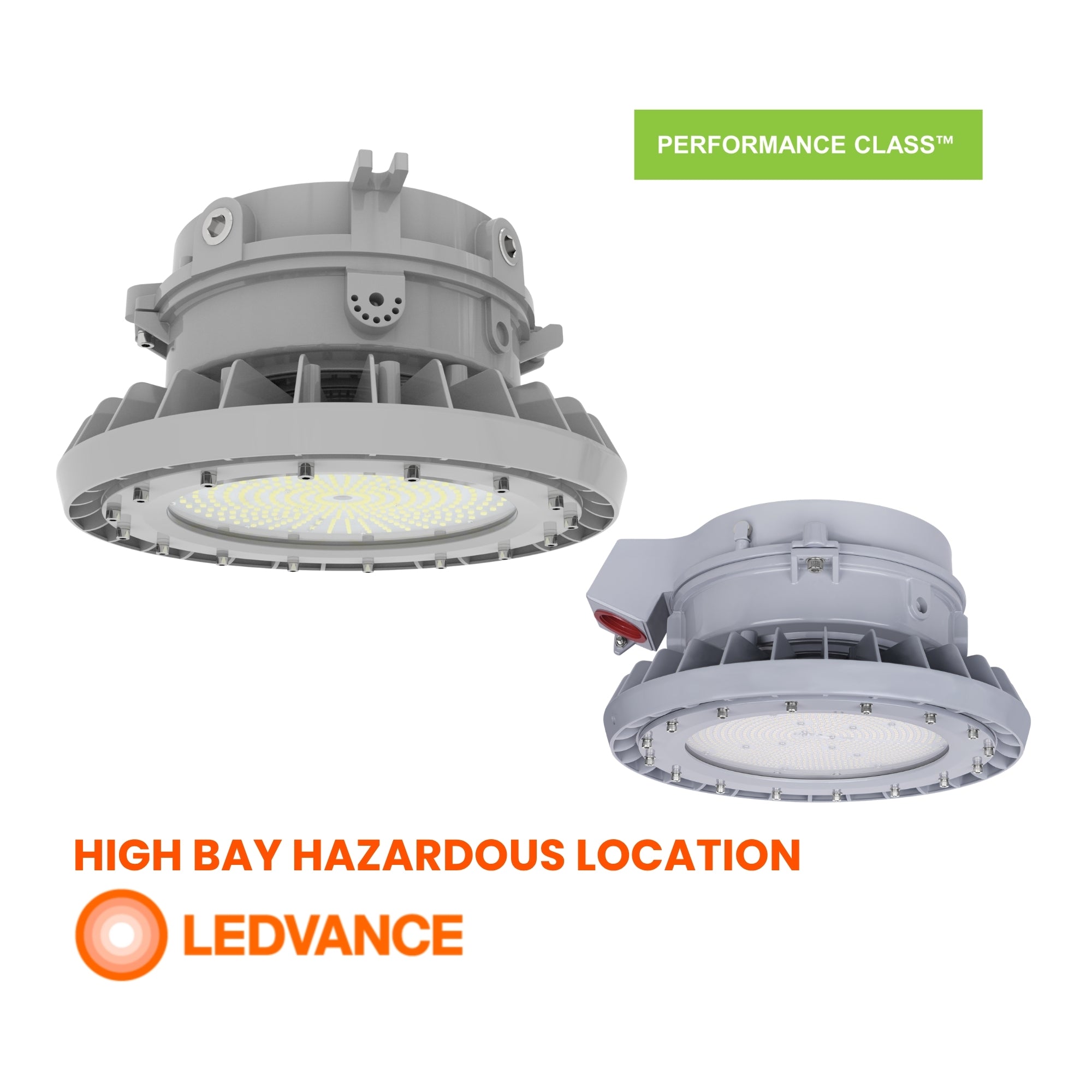 LEDVANCE Sylvania Hazardous Location 66806 High Bay 22500 Lumens 150W 5000K 120-277V 25° Stanchion Mount Gray