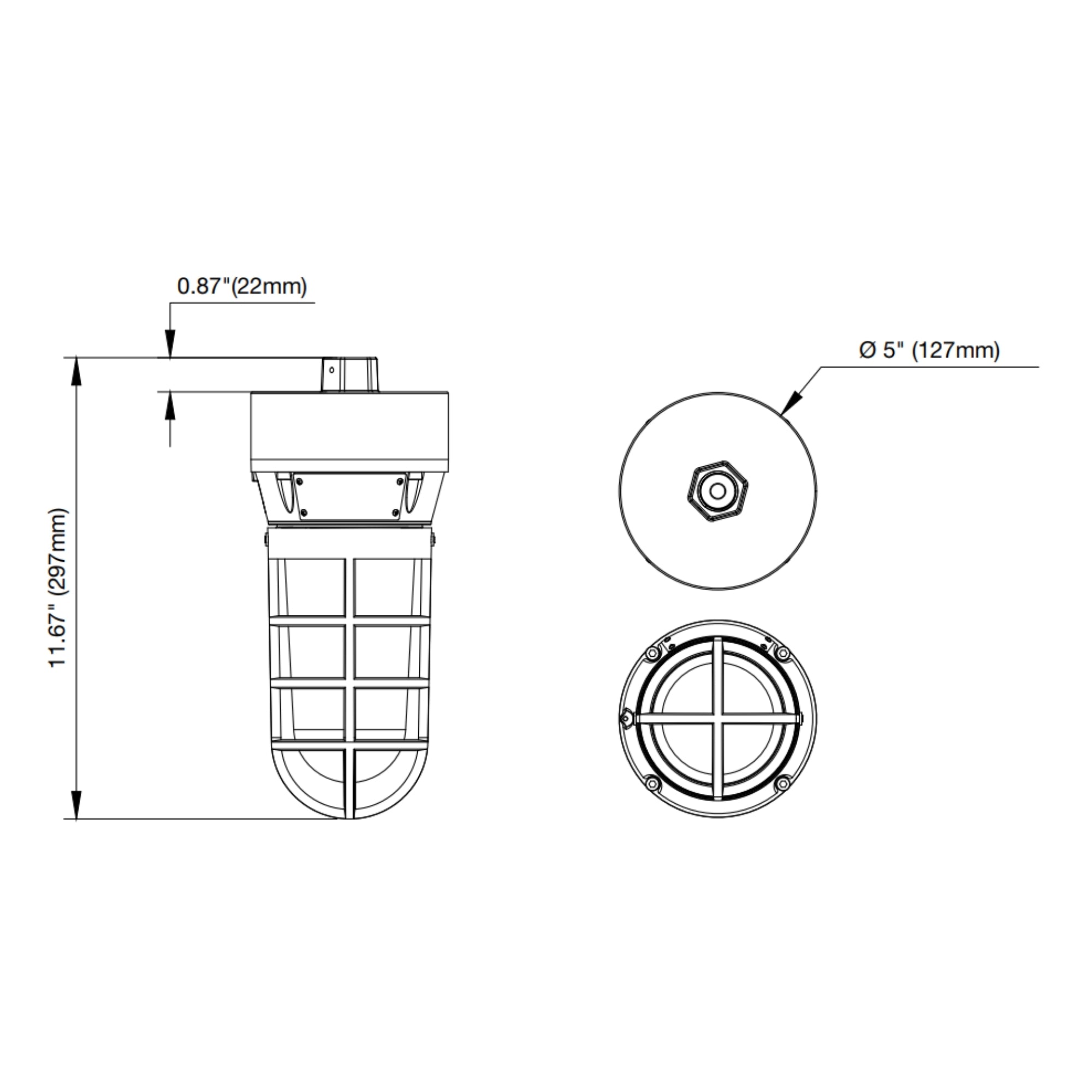 LEDVANCE Sylvania Performance 66822 Hazardous Location Jelly Jar 2200 Lumens 20W 3000K 120-347V Ceiling/Pendant Mount Gray
