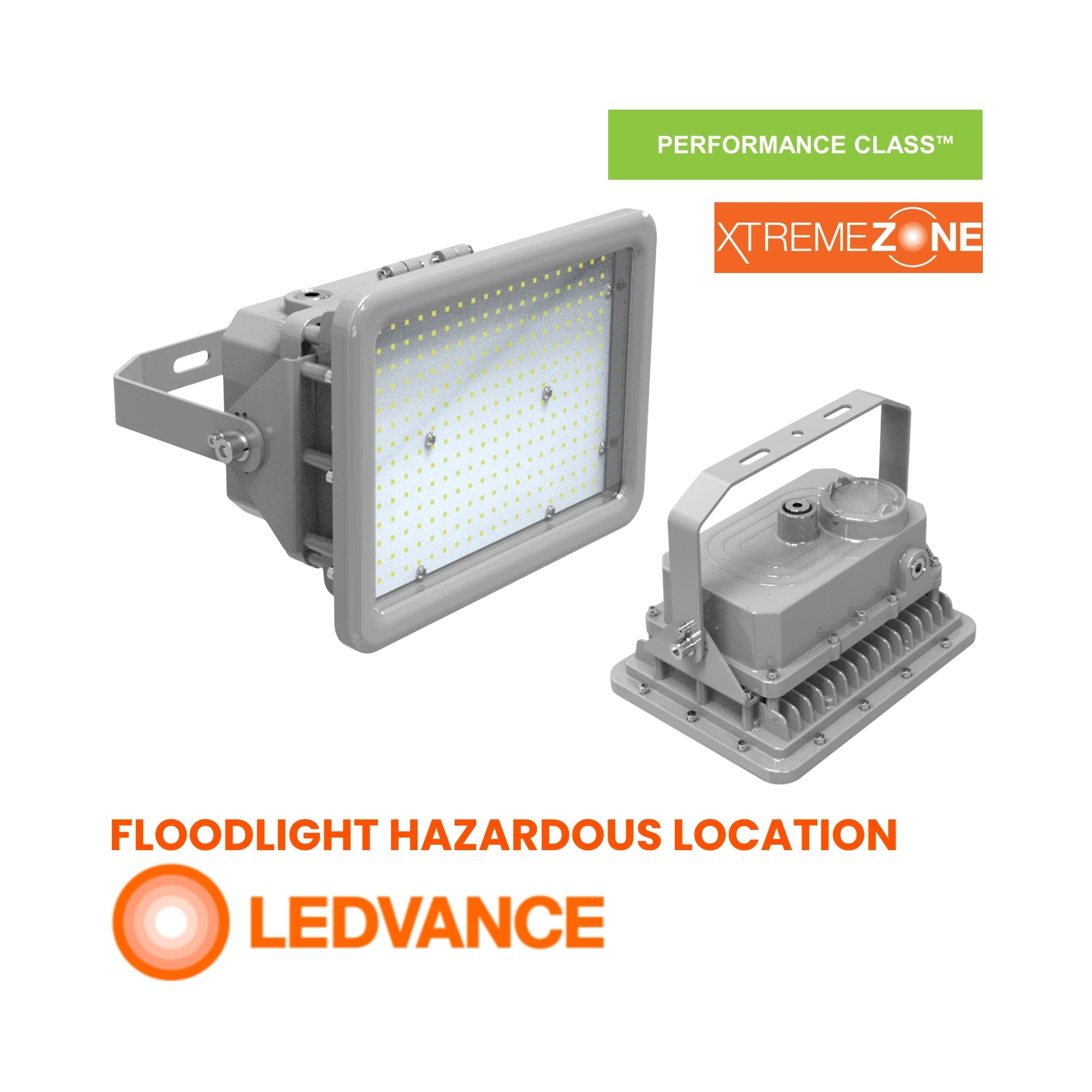 LEDVANCE Sylvania Performance 66826 Hazardous Location Floodlight 45000 Lumens 300W 5000K 120-277V Yoke Mount Gray